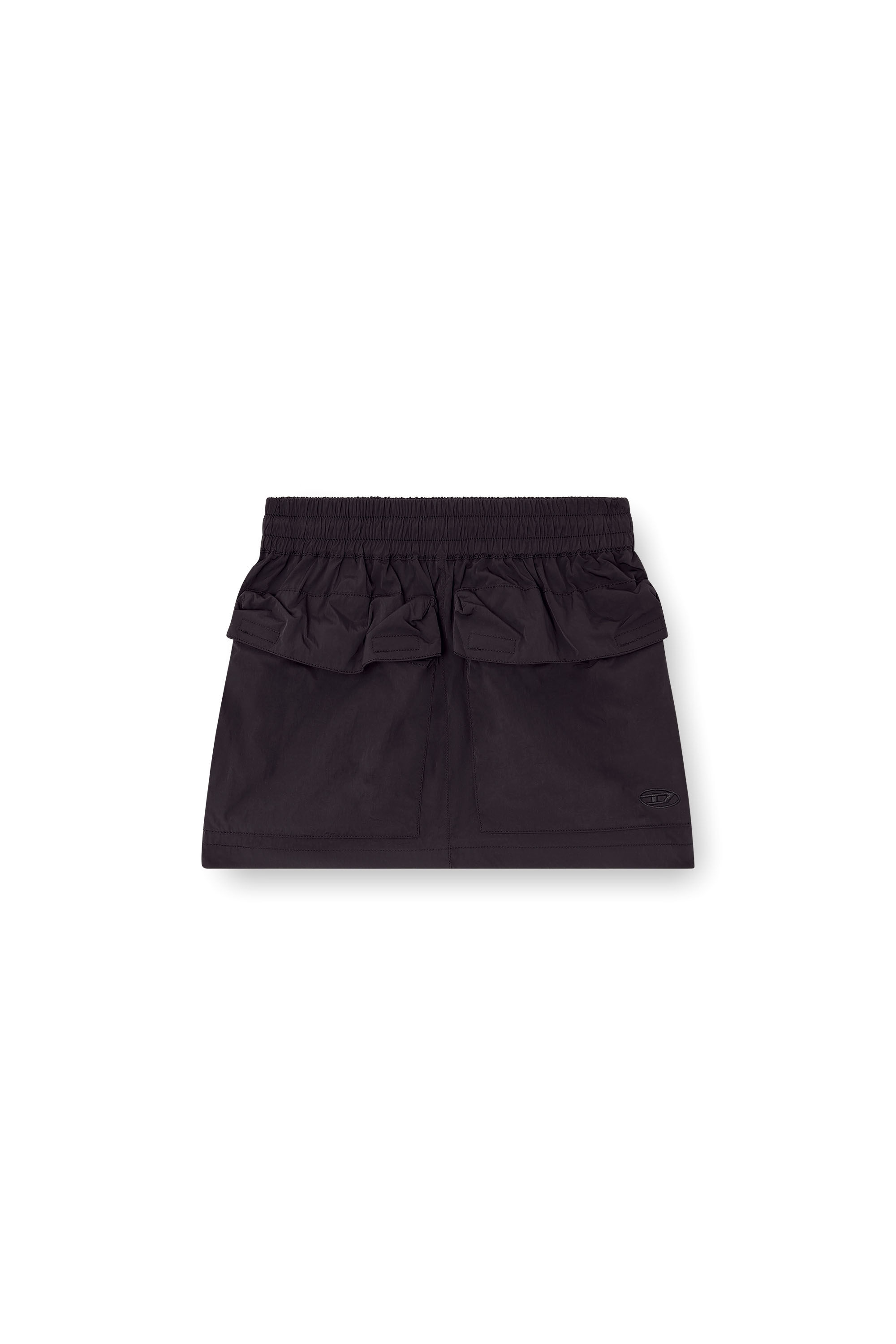 Diesel - O-CEAN, Woman's Crinkled mini skirt with utility pockets in Black - 2