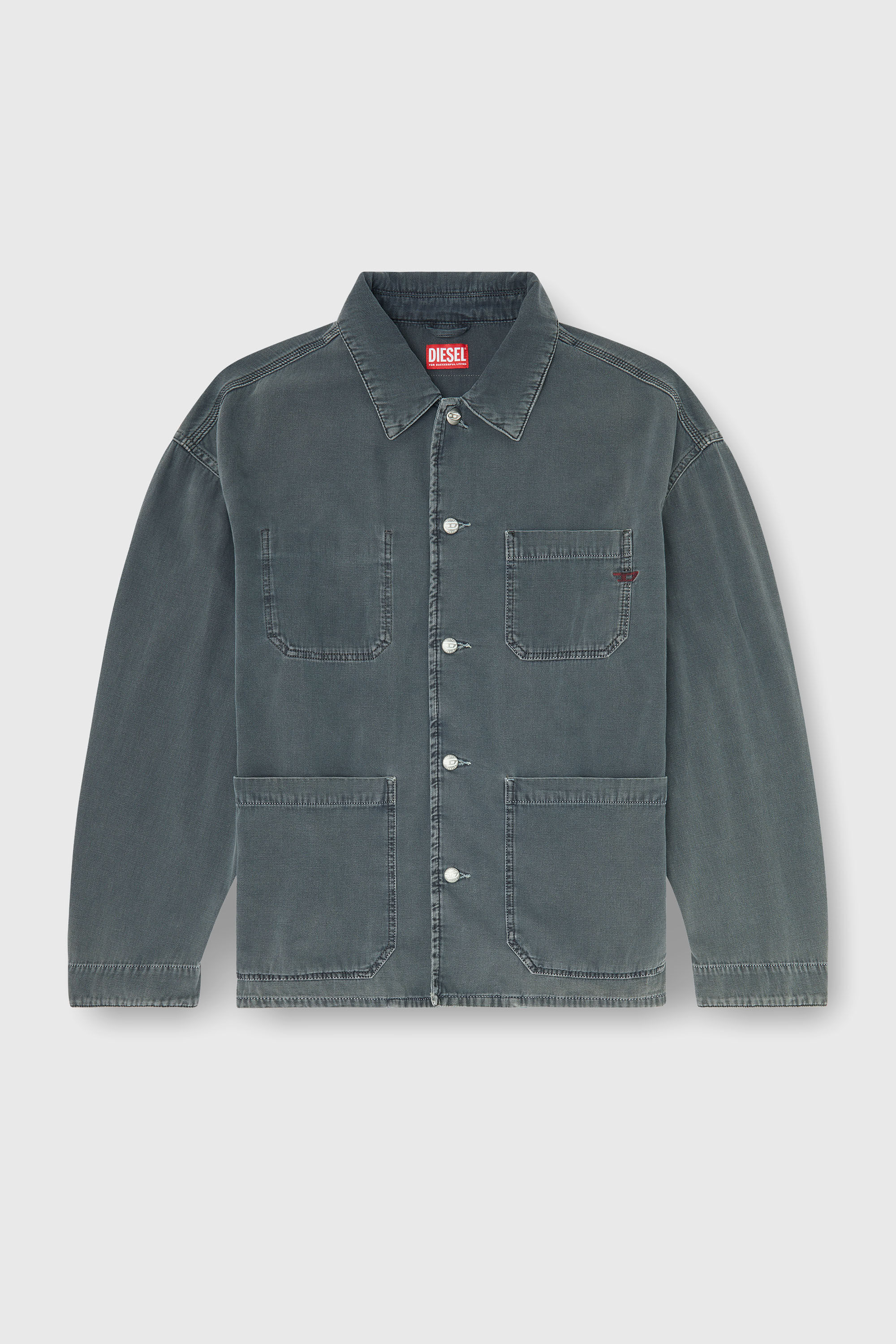 Diesel - D-STACK-U, Unisex's Utility-style jacket in coloured denim in Grey - 2