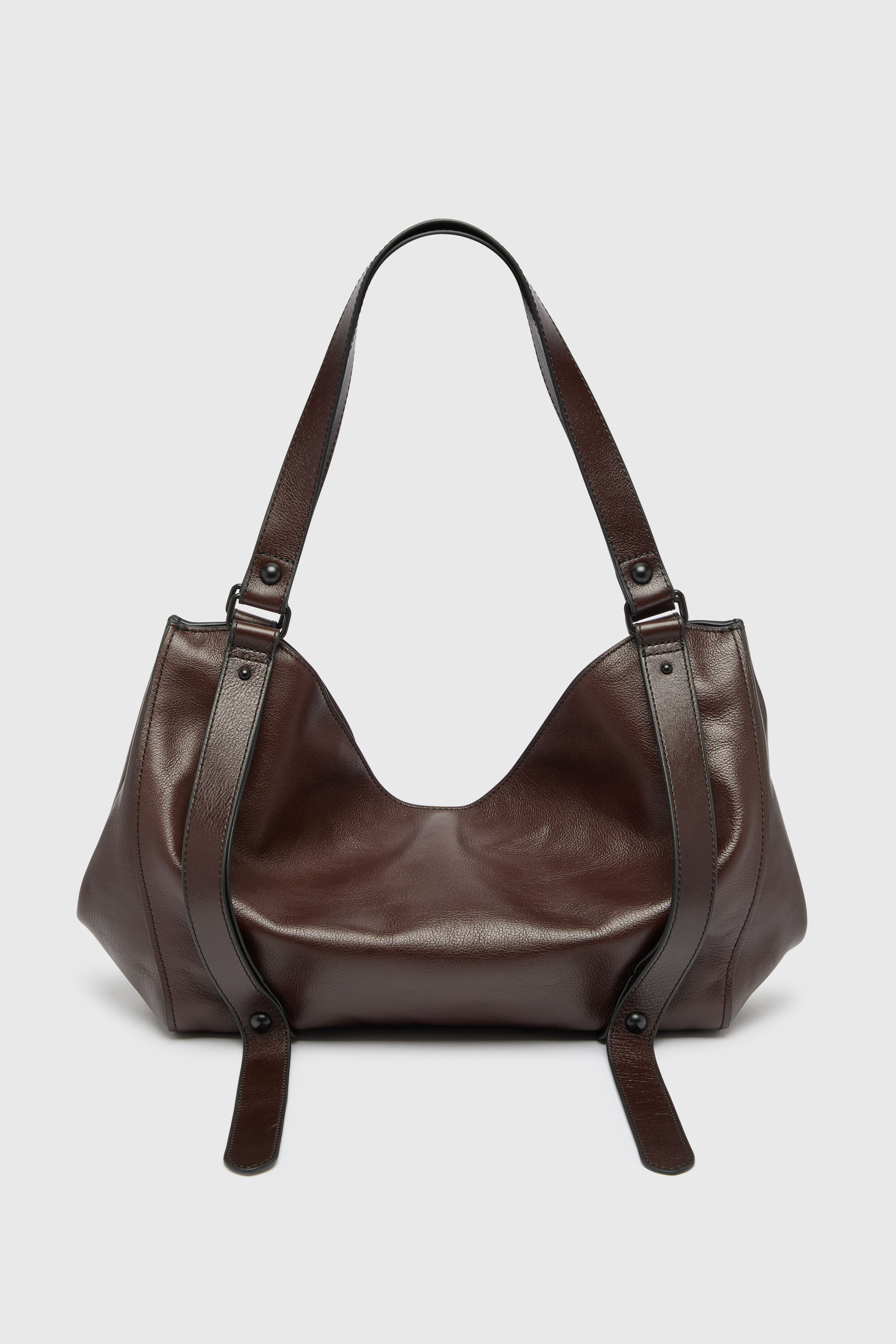 Diesel - D-ONE TOPHANDLE M, Unisex's D-One- Medium top-handle bag in leather in Dark Brown - 3