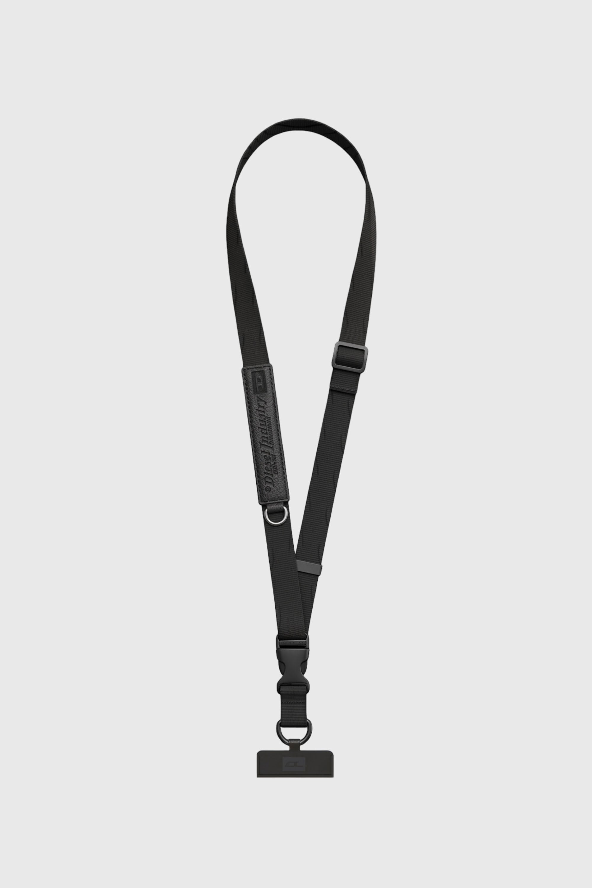 Diesel - 60658 UNIVERSAL STRAP, Unisex's Flag D necklace phone crossbody strap in Black - 1
