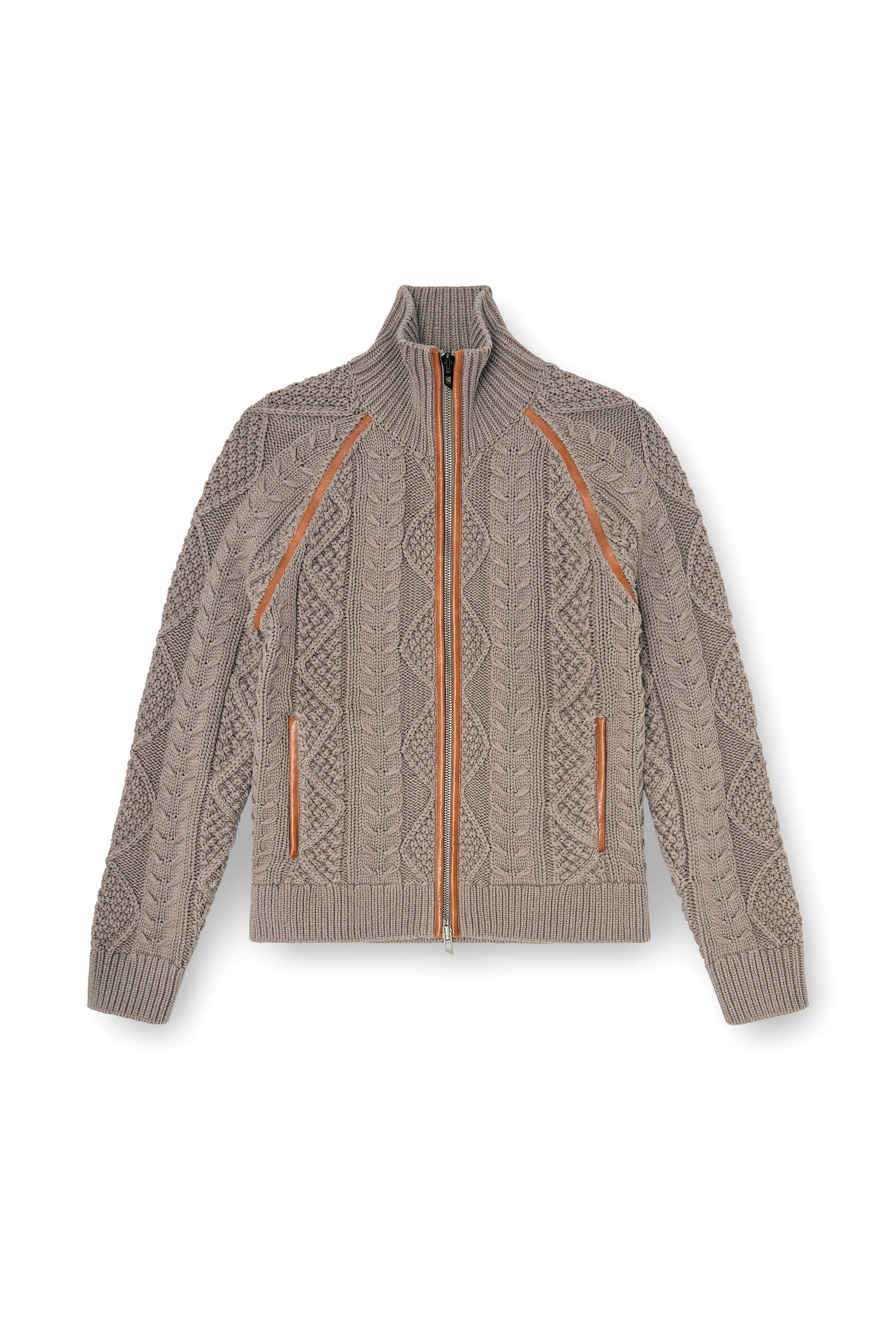 Diesel - K-INOKI, Man's Zip cardigan in cable knit in null - 2