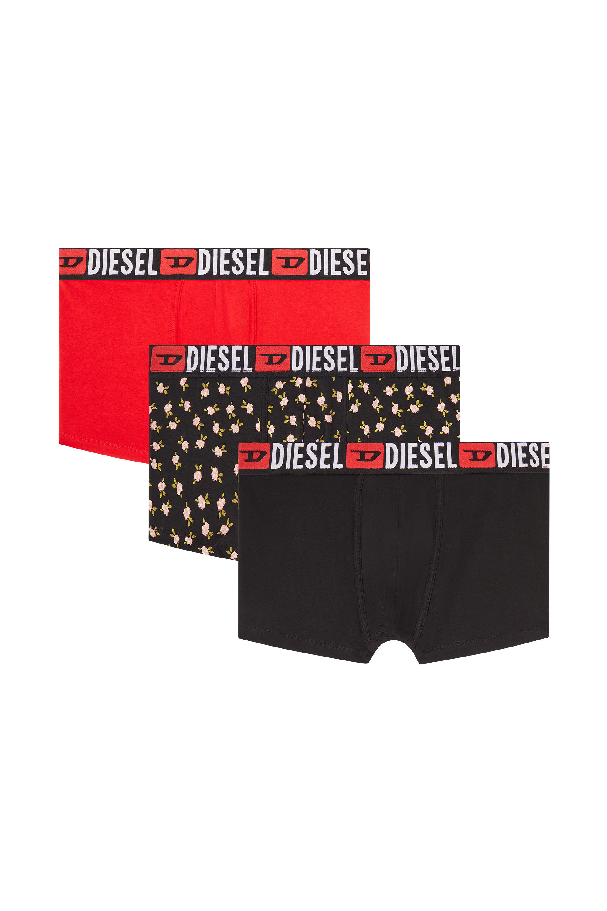 Diesel - UMBX-DAMIENTHREEPACK, Man's Three-pack of stretch cotton trunks with floral print in null - 2