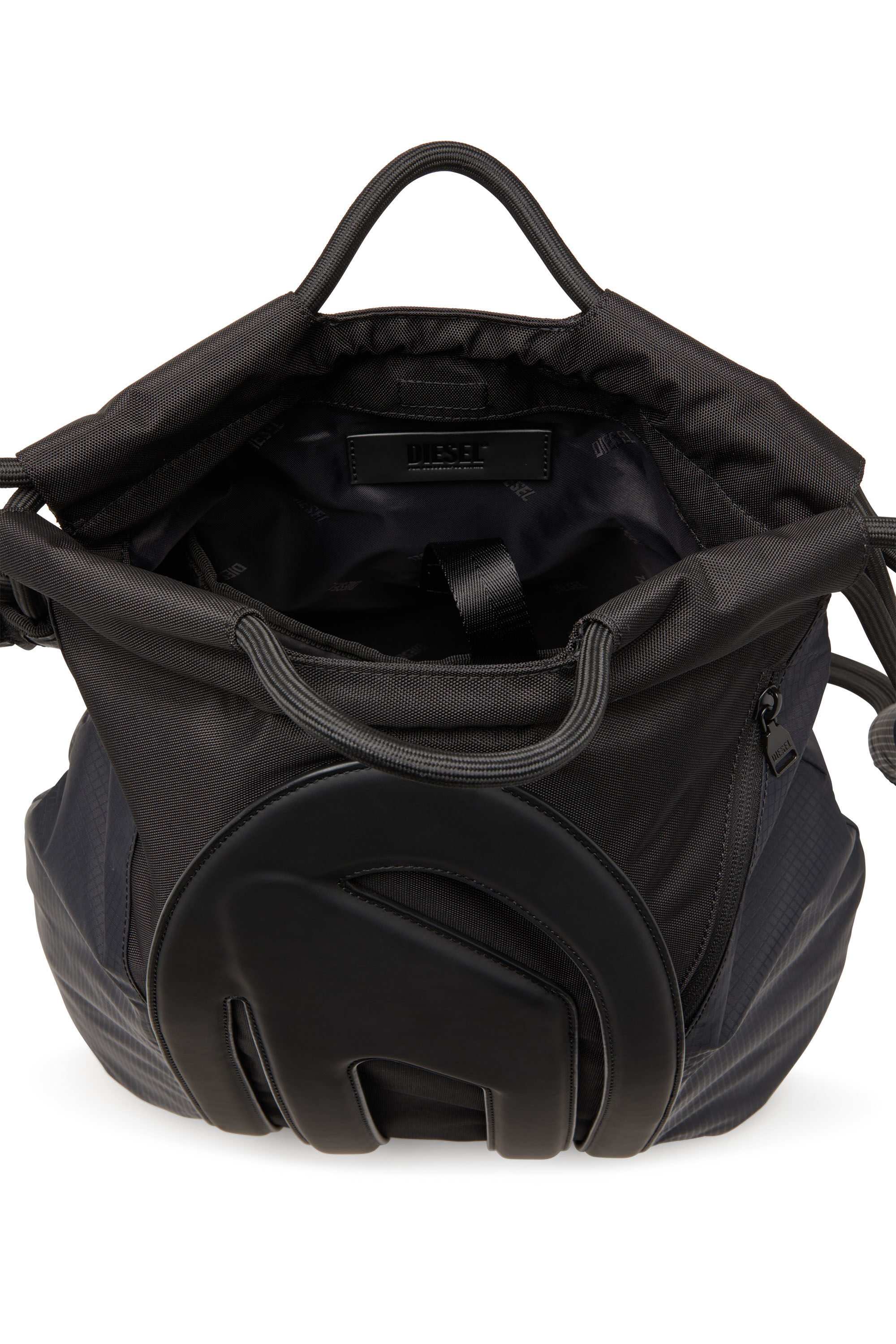 Diesel - CAGE-D TOTE XL, Man Cage-D-Convertible bag in CORDURA and ripstop in Black - Image 2