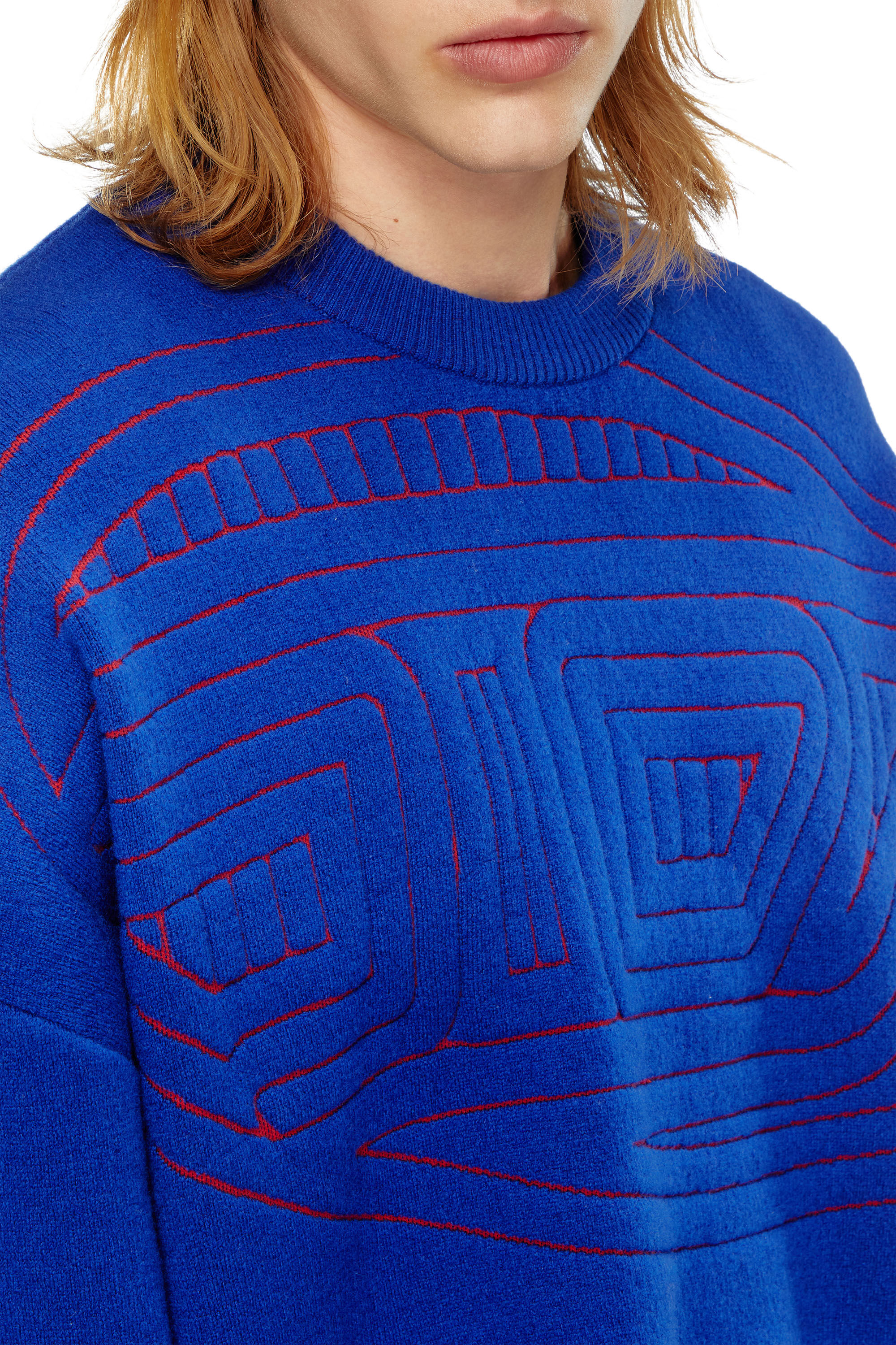 Diesel - K-RATIO, Man Wool-blend jumper with graphic logo in Blue - Image 5