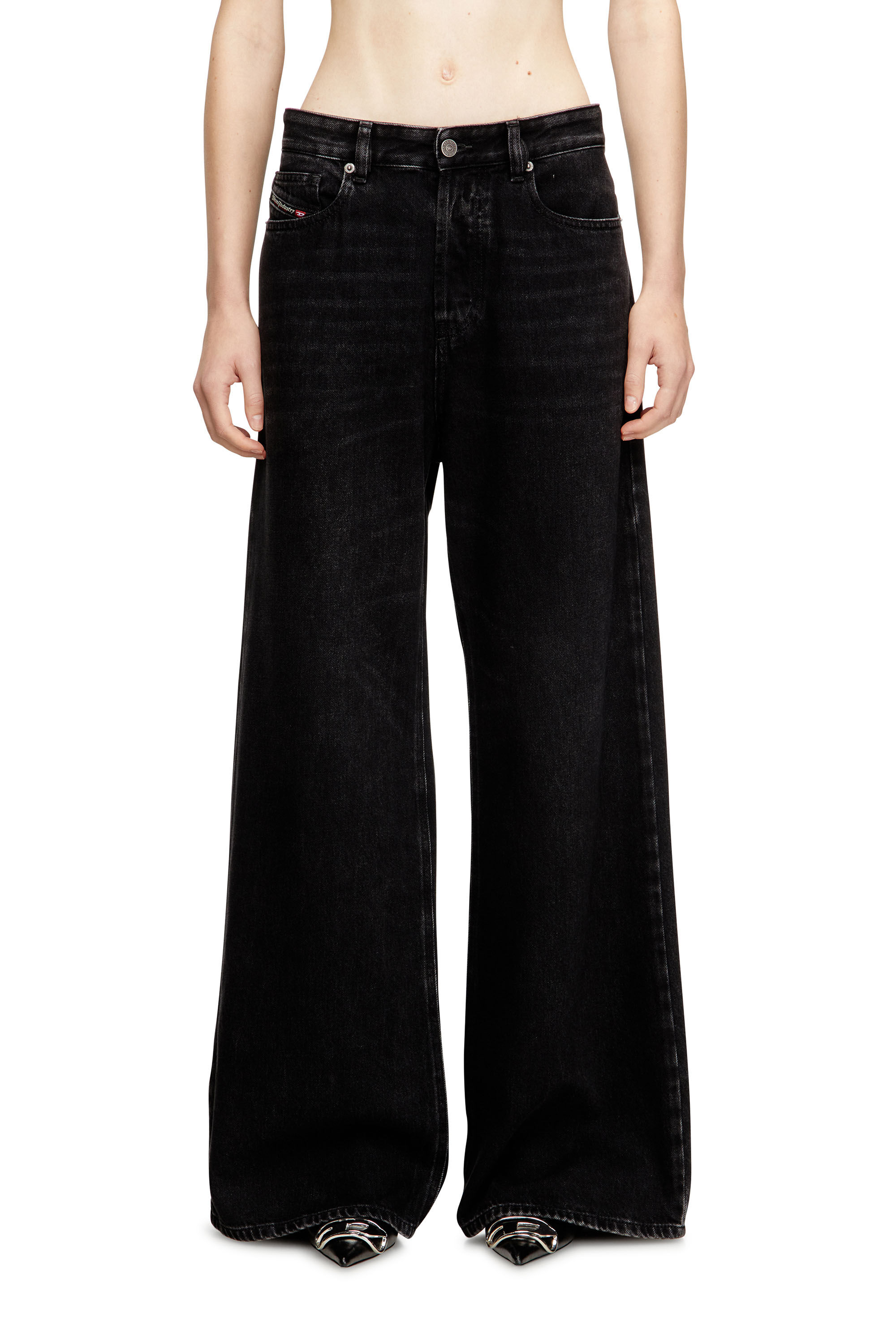 Diesel - Woman's Relaxed Jeans 1996 D-Sire 09P09, Black/Dark grey - 3