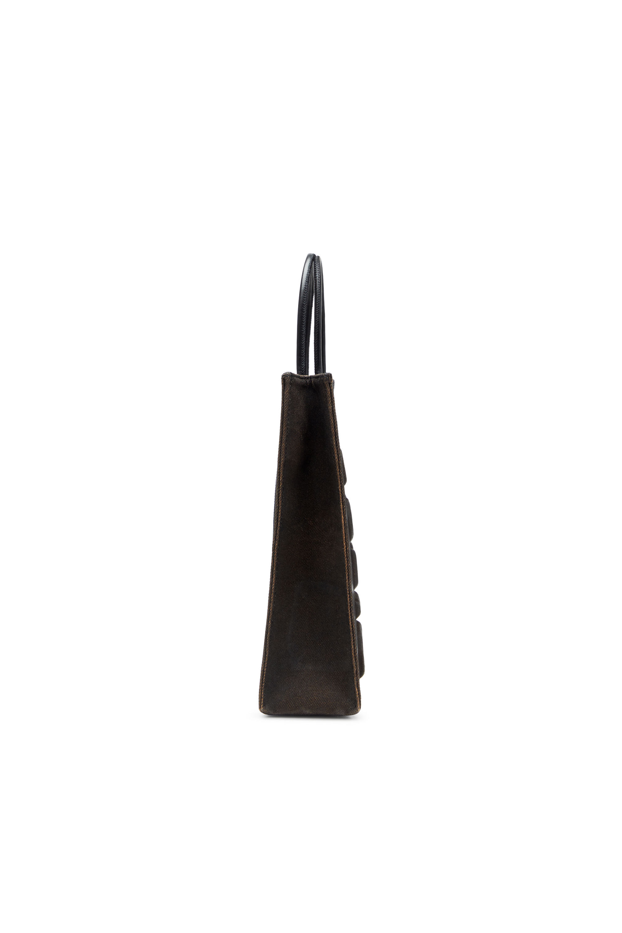 Diesel - LES SHOPPERS SHOPPER M X, Man's Les Shoppers-Tote bag in coated flocked denim in Black - 4