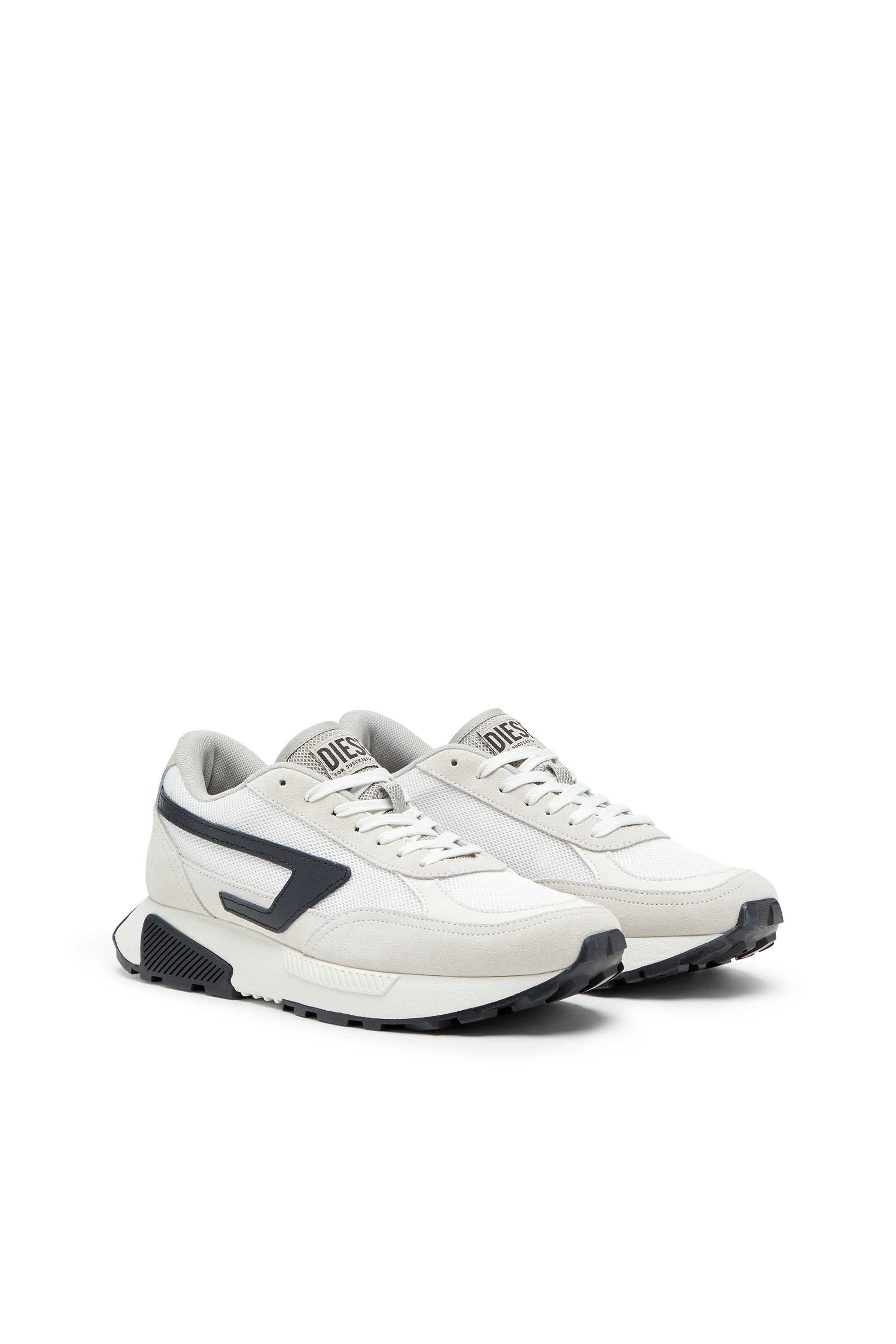 Diesel - S-TYCHE D, Man's S-Tyche D-Low-top sneakers in mesh, suede and leather in White/Black - 2