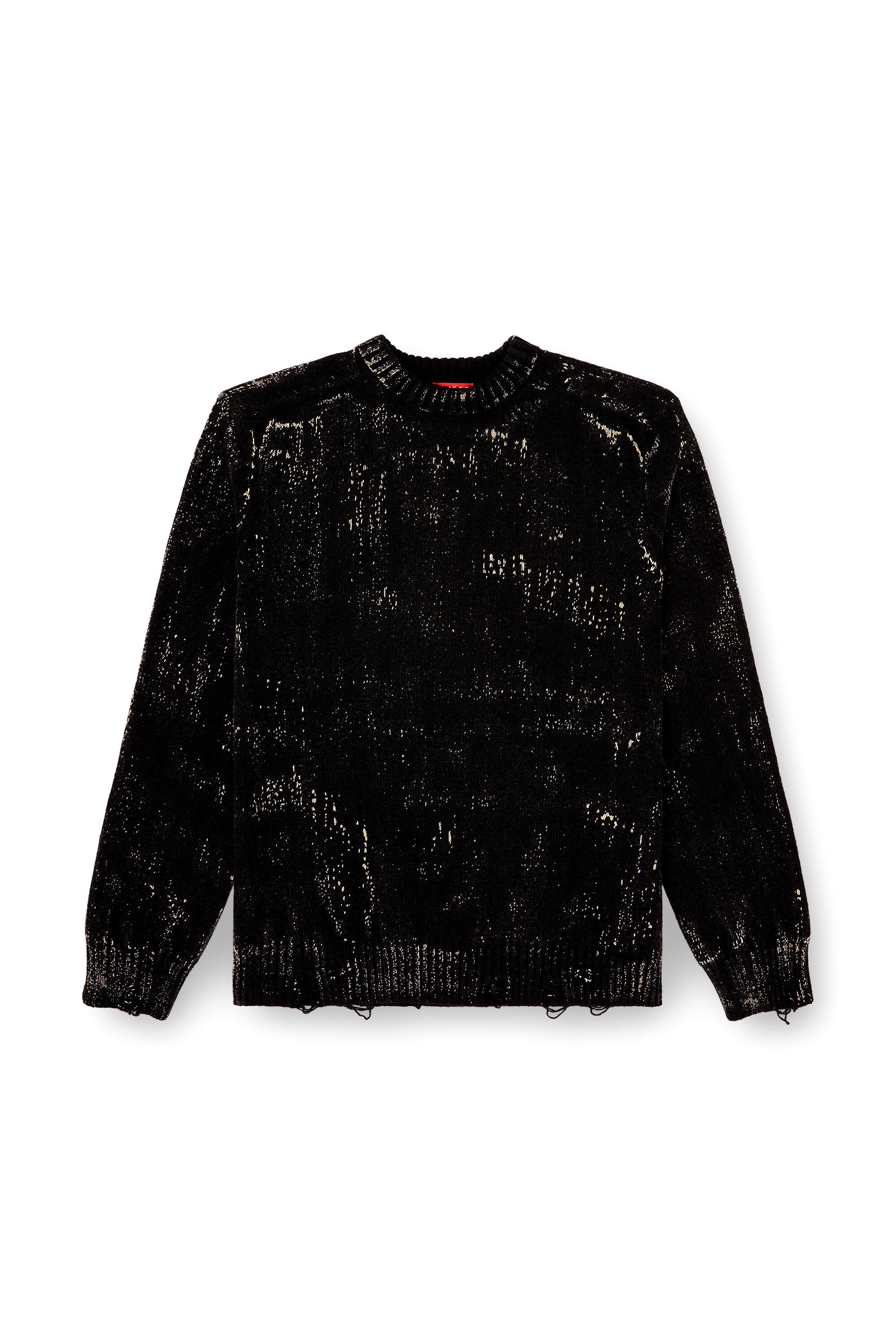 Diesel - K-MAXENSE, Man's Distressed jumper in wool blend in Black - 2