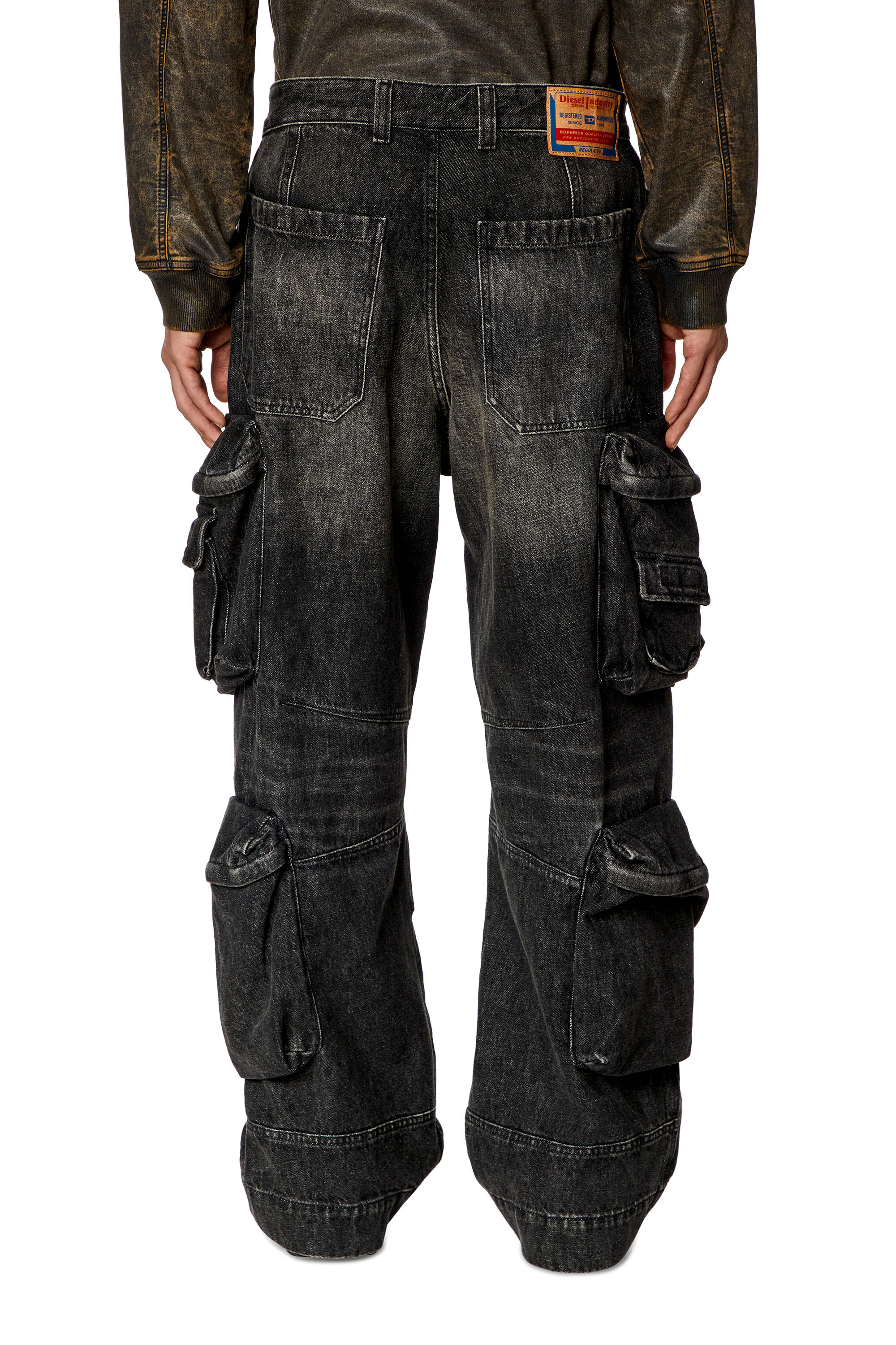 Diesel - Man Straight Jeans D-Fish 0GHAA, Black/Dark grey - Image 4