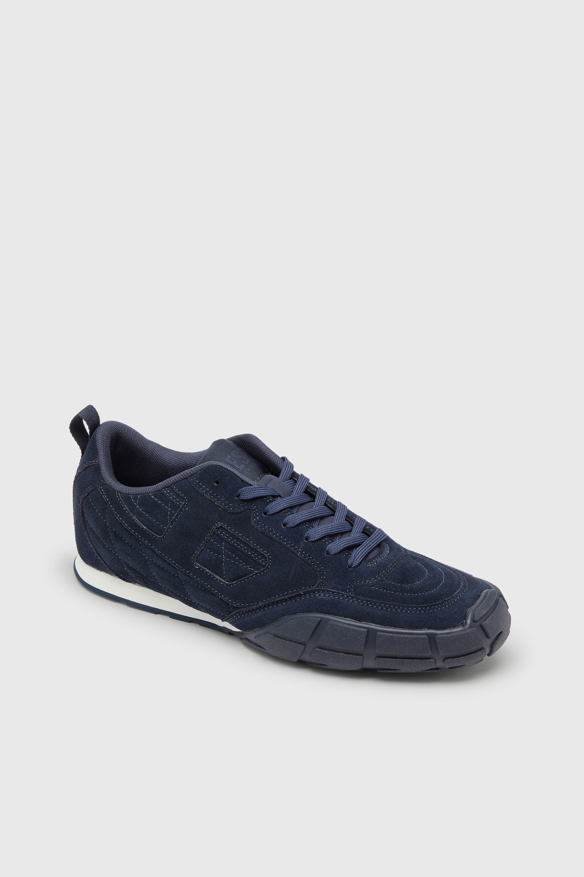 Diesel - S-PAGODHA LOW, Man's S-Pagodha-Quilted suede sneakers in Dark Blue - 6