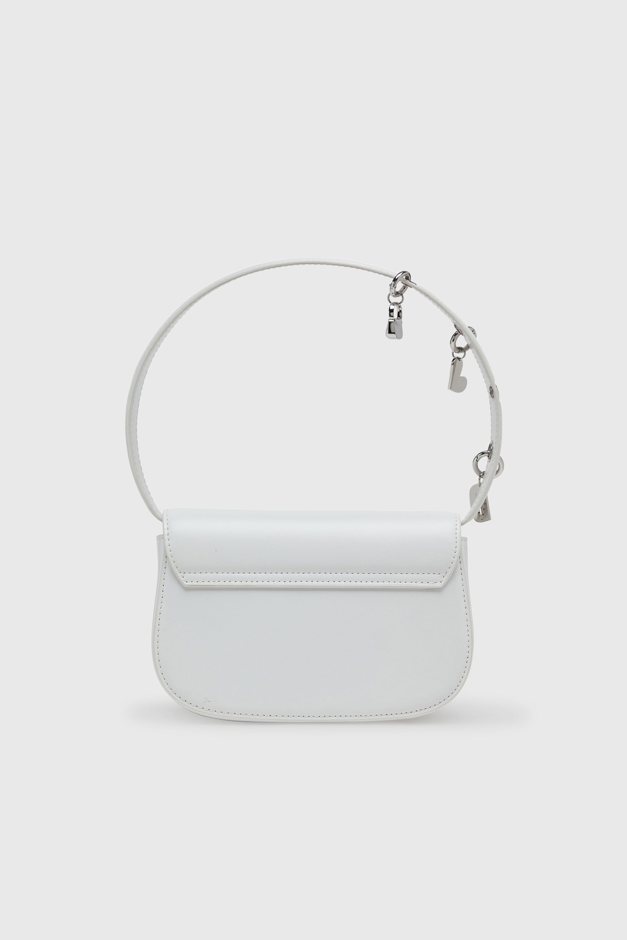 Diesel - 1DR, Woman's 1DR -Iconic shoulder bag in leather with handle charms in White - 3