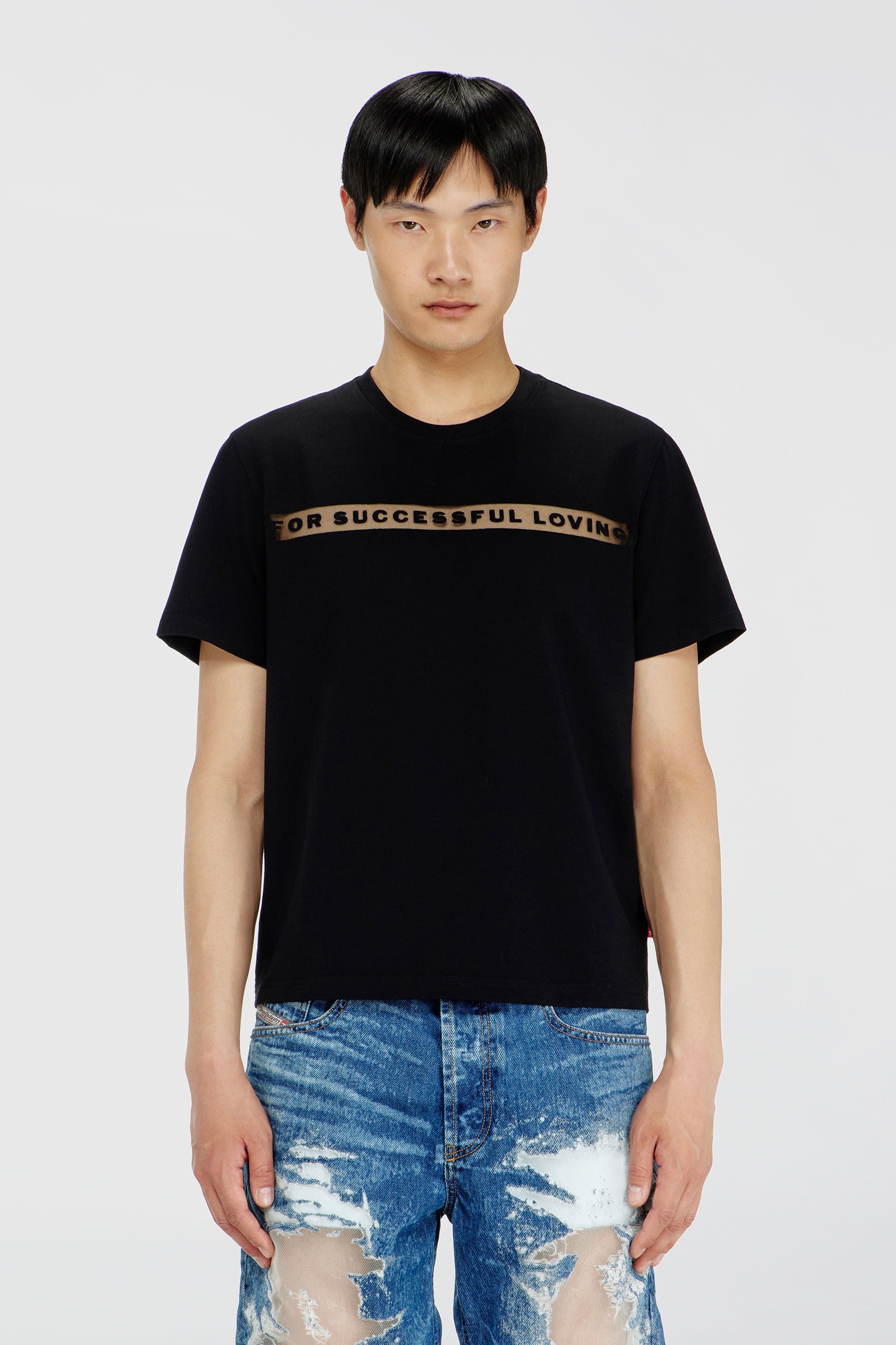 Diesel - PR-T-NOTS-CHI-R, Unisex's T-shirt with For Successful Loving logo in Black - 3