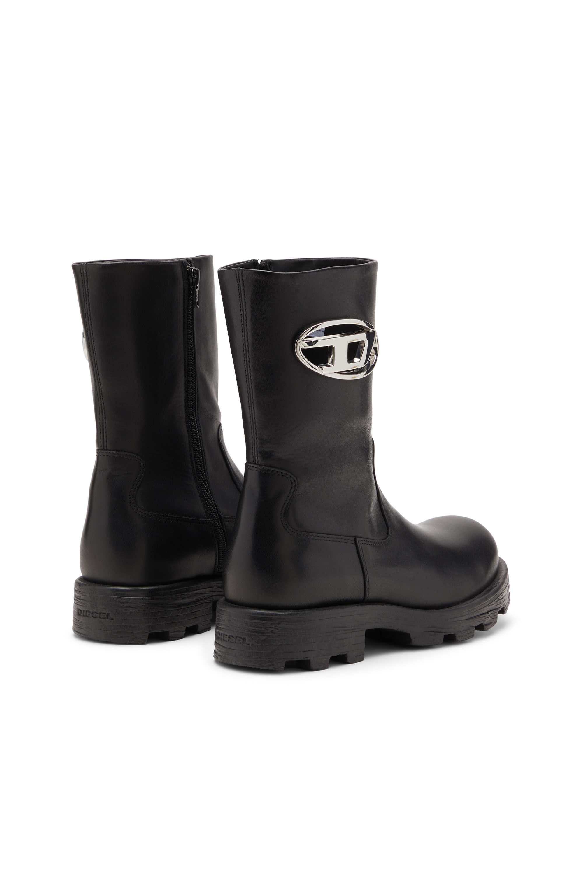Diesel - D-HAMMER BKR D W, Woman's D-Hammer-Biker boots in shiny leather in null - 3