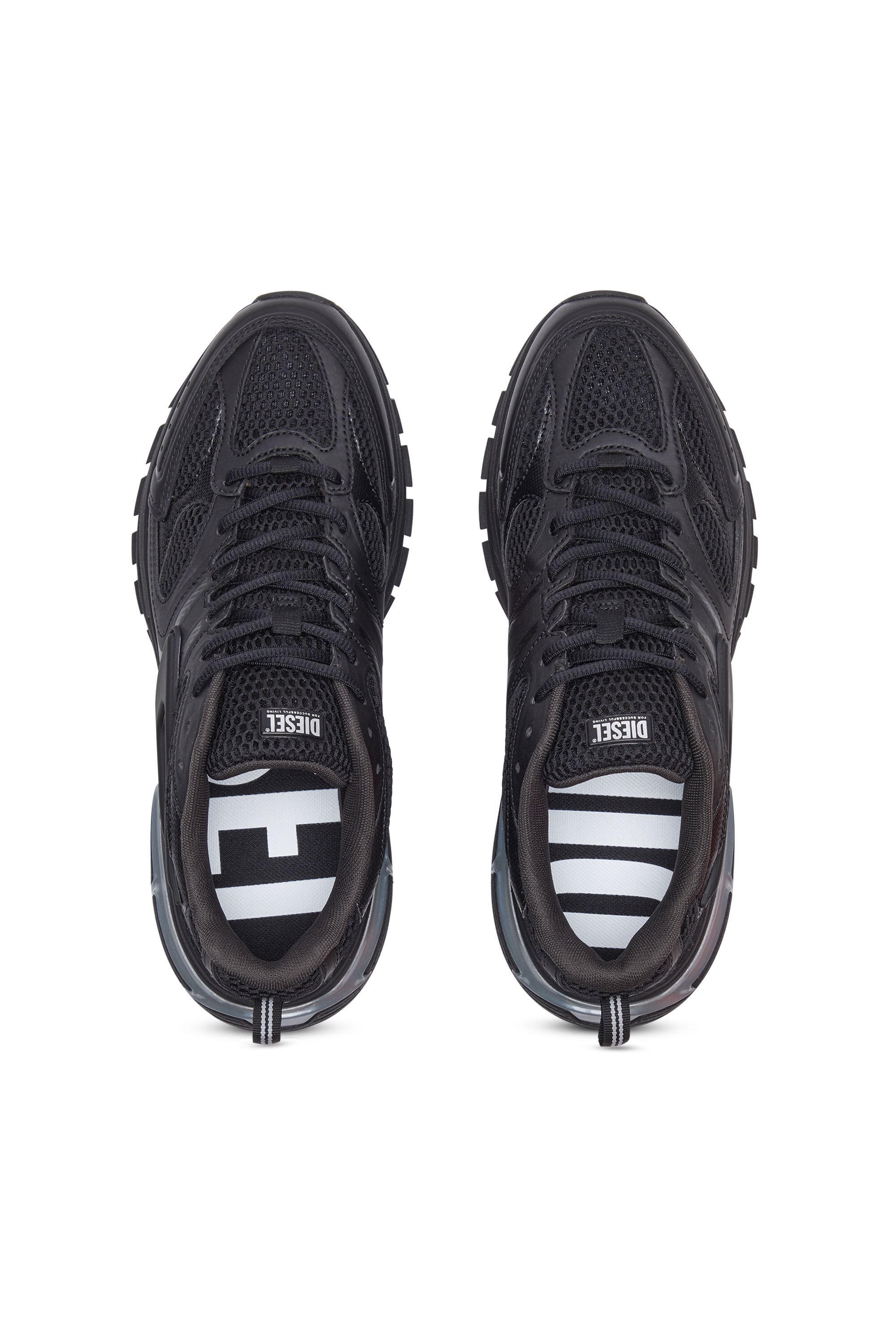 Diesel - S-SERENDIPITY PRO-X1, Man S-Serendipity Pro-X1 - Mesh sneakers with embossed overlays in Black - Image 4