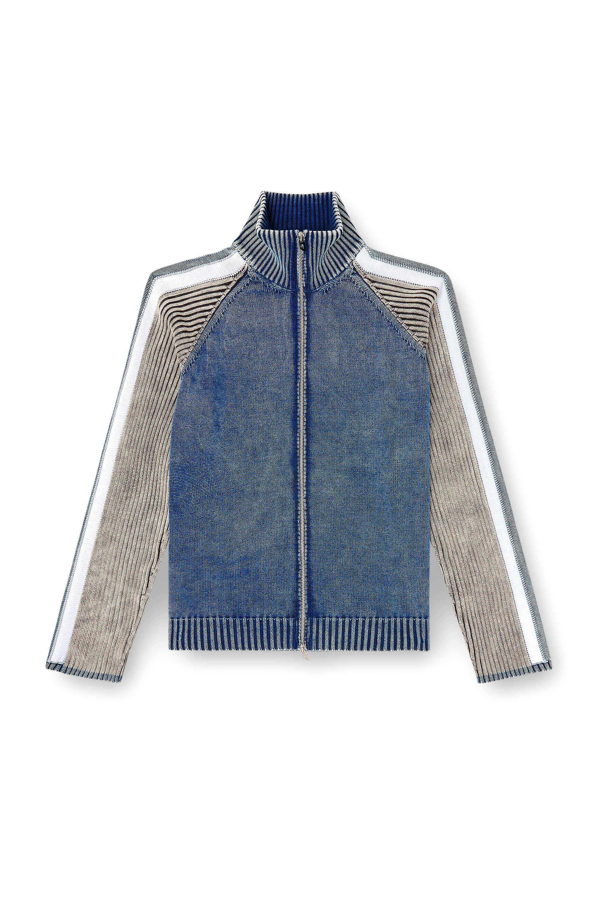 Diesel - K-HERONIMO, Man's Zip-up cardigan with sporty bands in null - 2