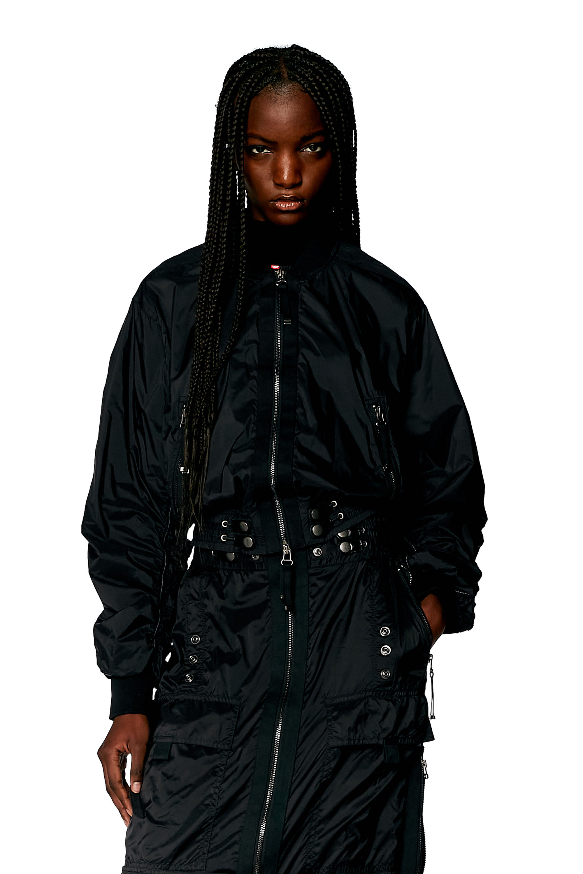 Diesel - G-NOAK, Woman Bomber jacket in light nylon in Black - Image 3