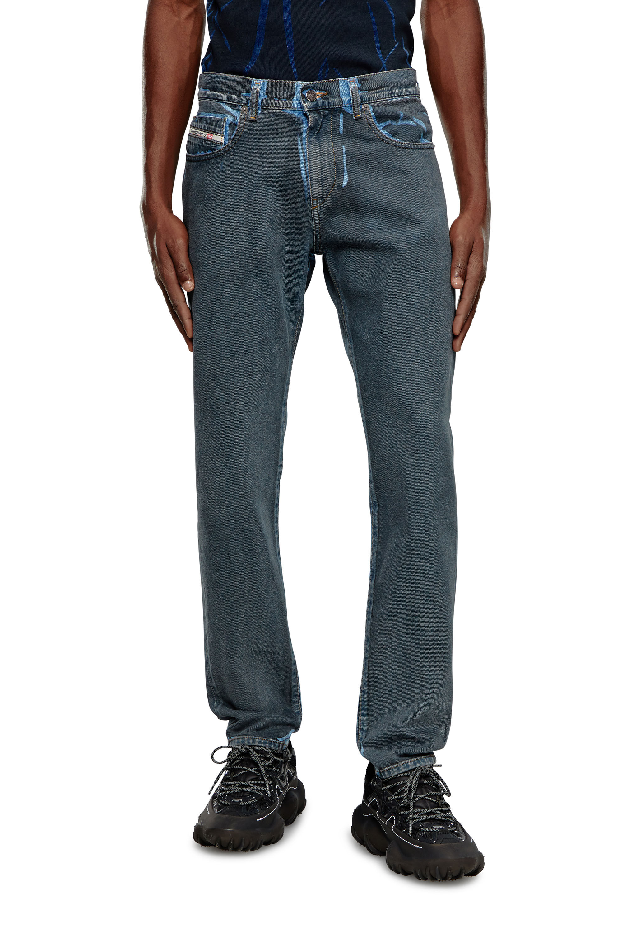 Diesel - Man Slim Jeans 2019 D-Strukt 09I47, Black/Dark grey - Image 3
