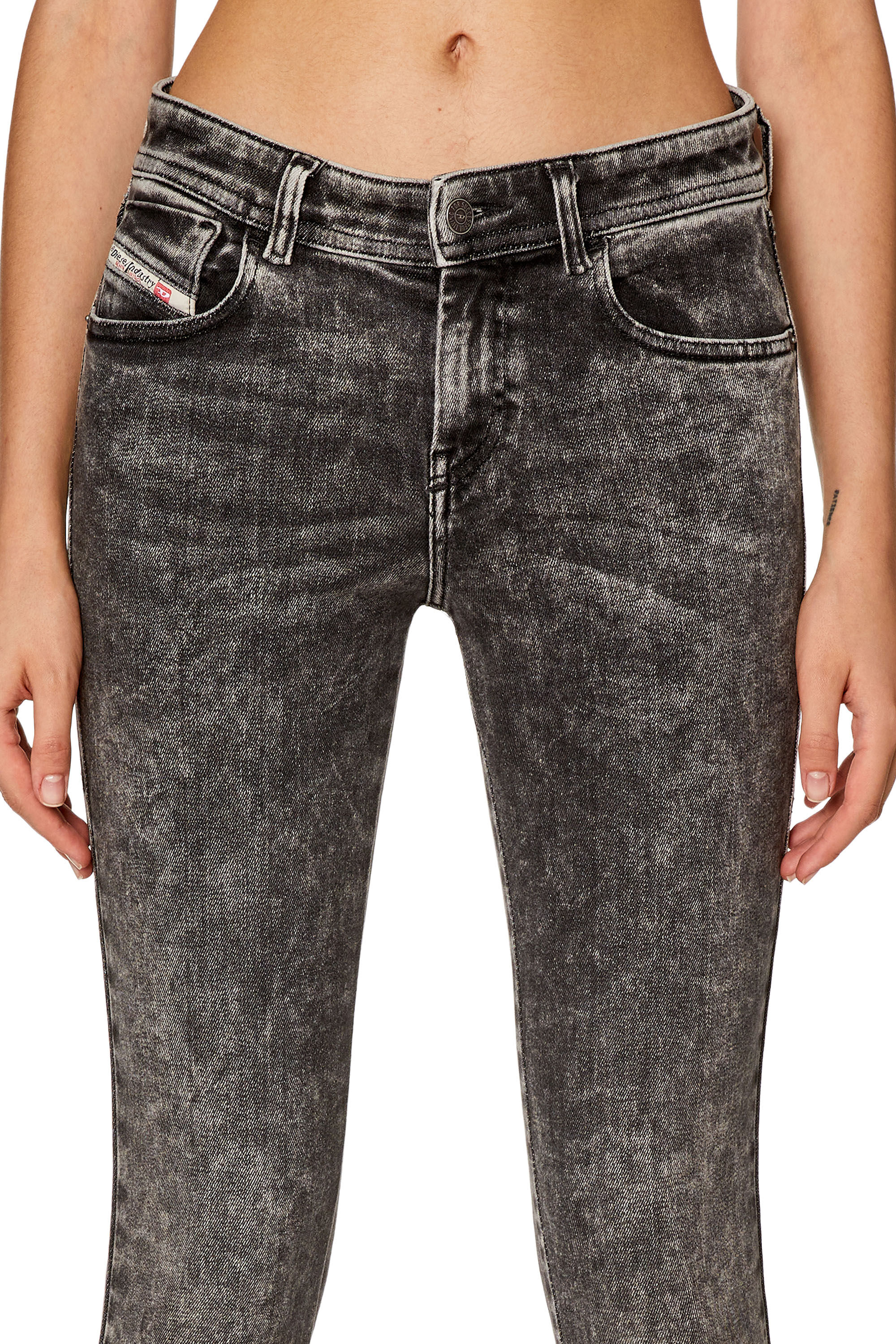 Diesel - Super skinny Jeans 2017 Slandy 09F80, Black/Dark grey - Image 5