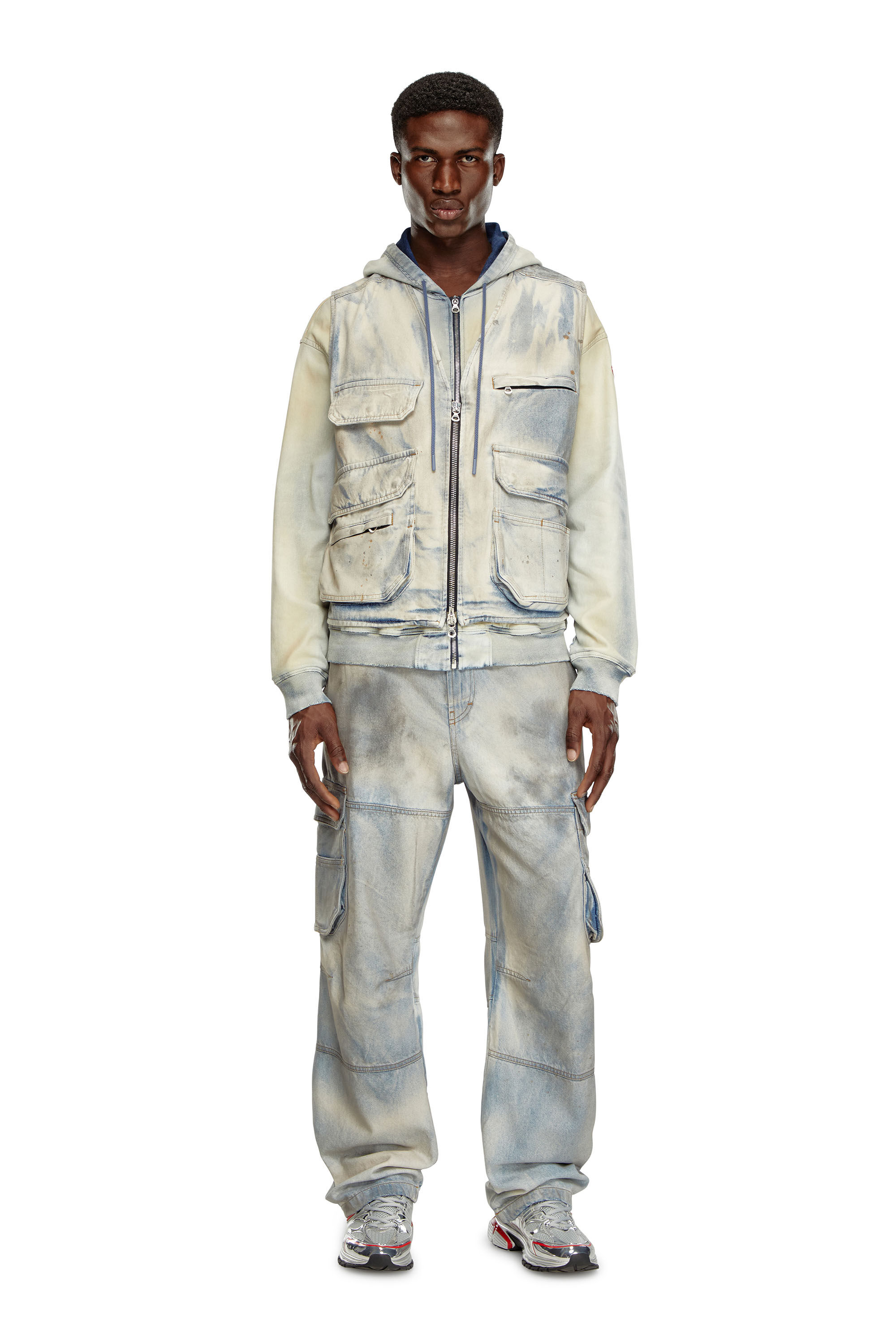 Diesel - Man Straight Jeans D-Fish 0CBDJ, Light Blue - Image 1