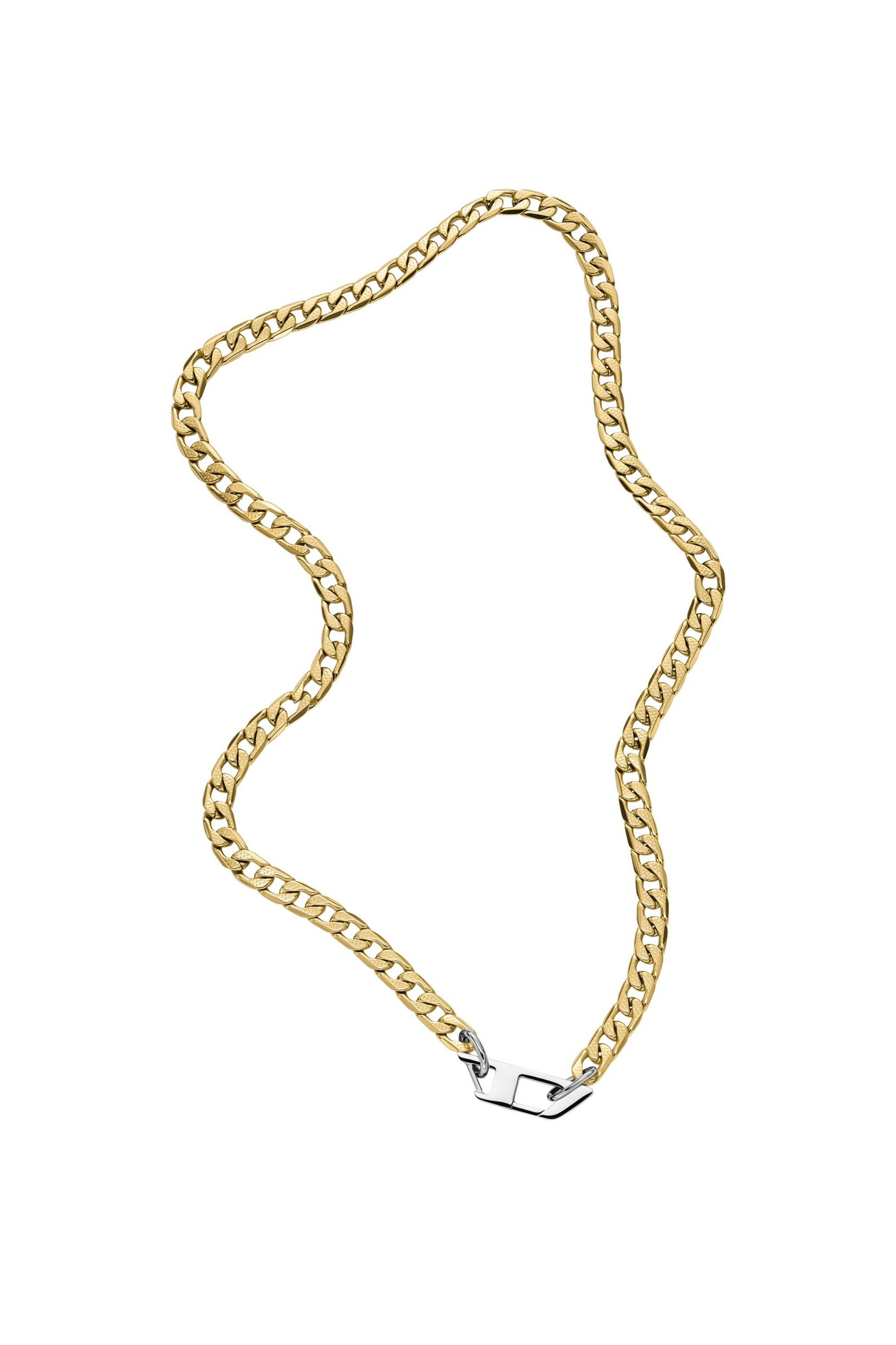 Diesel - DX1438, Unisex D Logo Two-Tone Chain Necklace in Oro - Image 2
