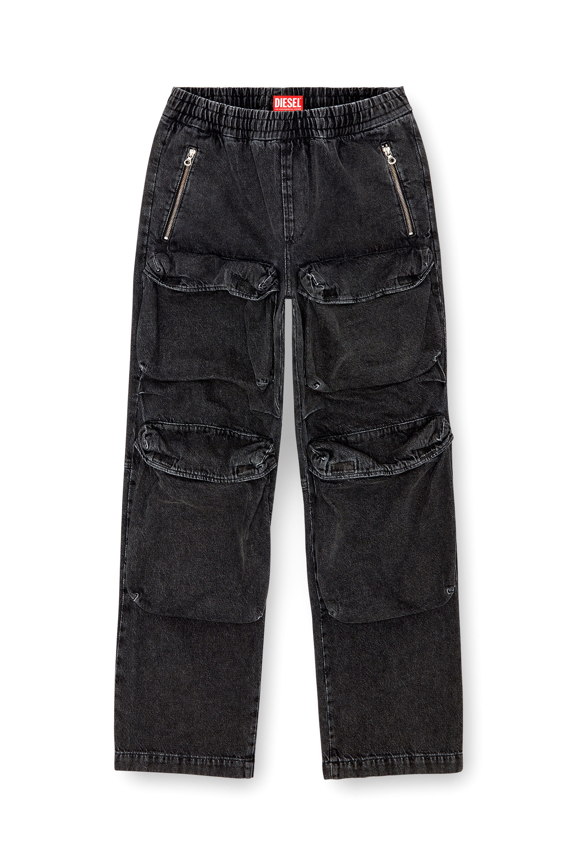 Diesel - Man's Relaxed Jeans D-Baertson 0CBDH, Black/Dark grey - 2