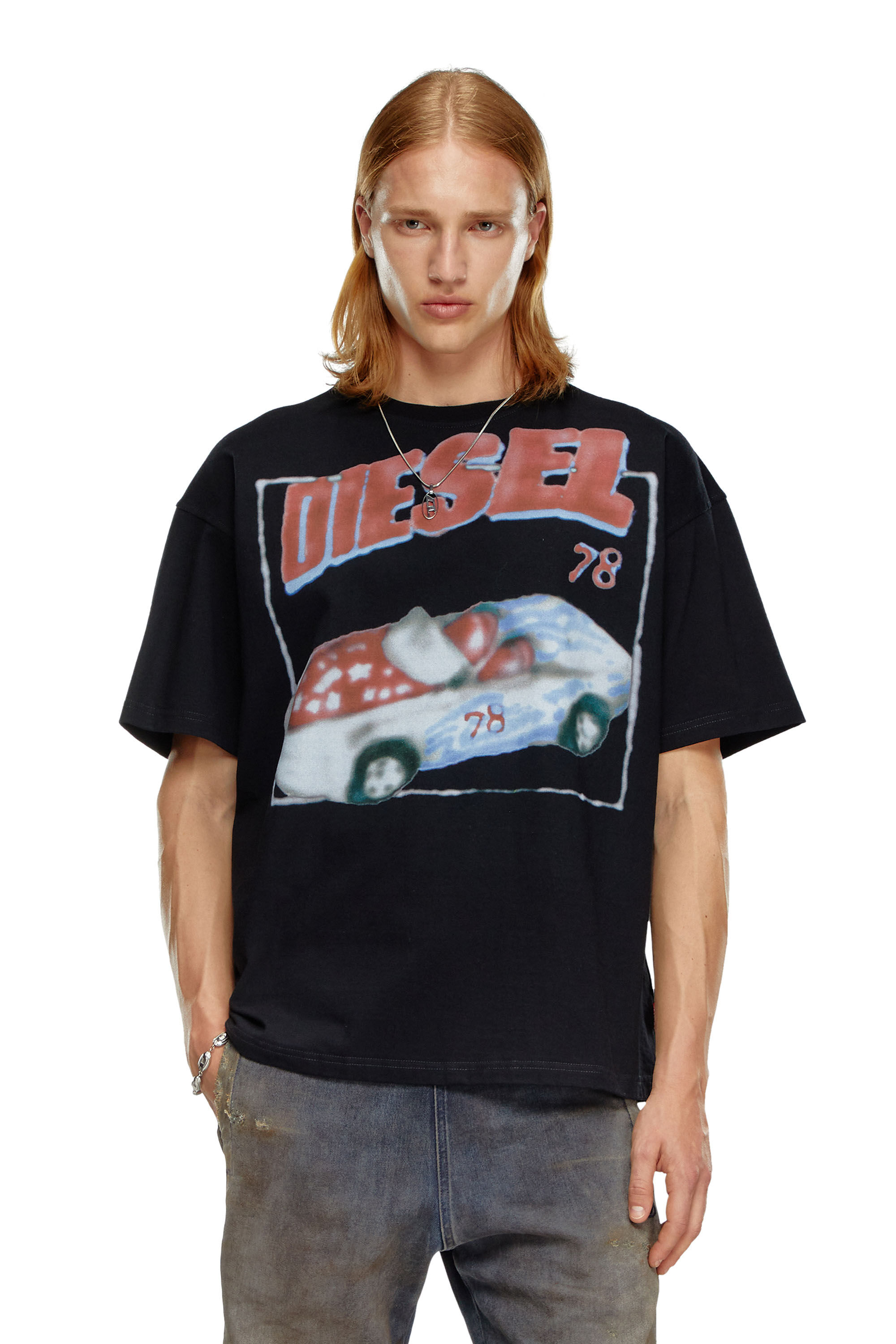 Diesel - T-BOXT-Q17, Man T-shirt with car print in Black - Image 3