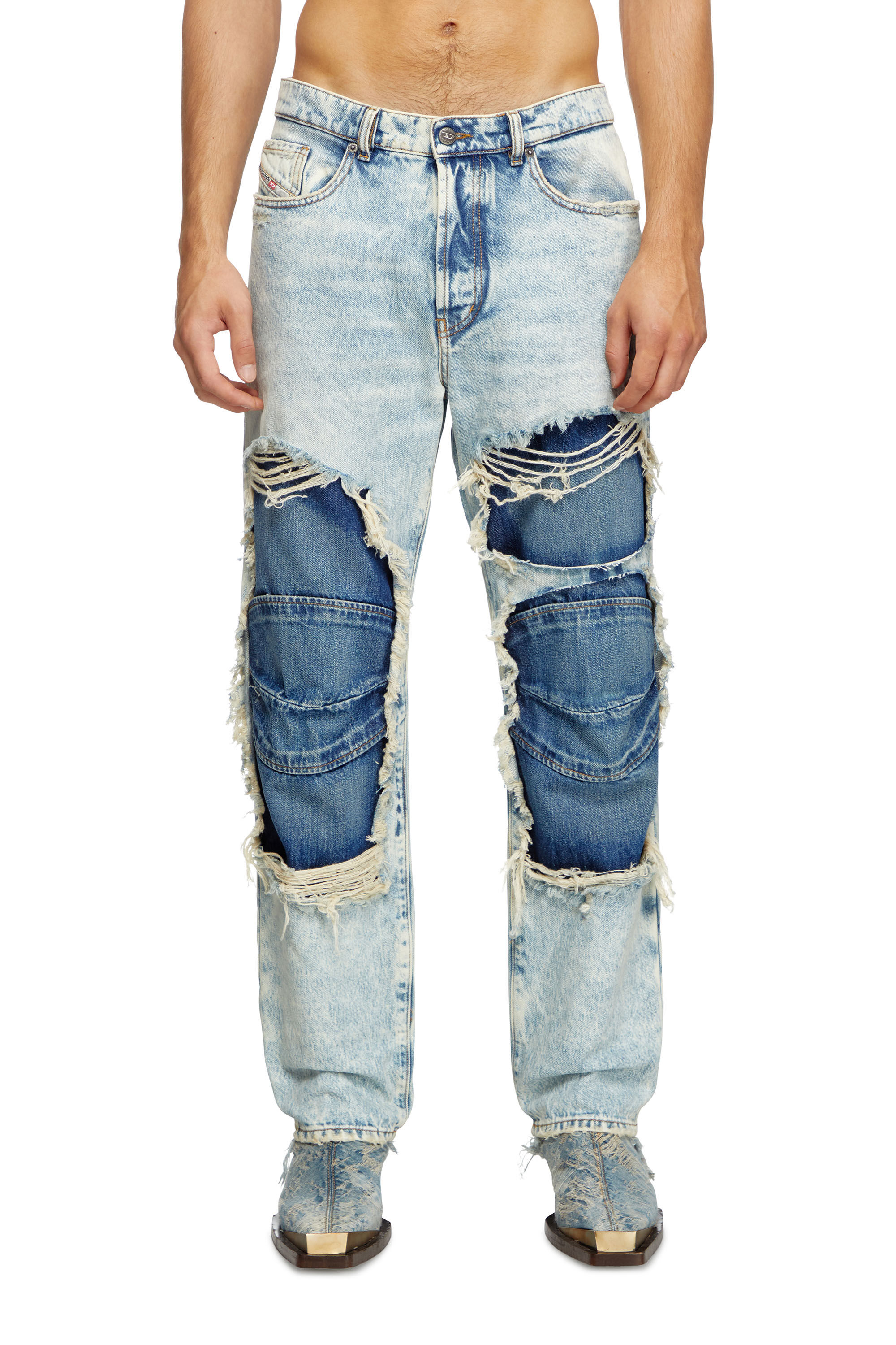 Diesel - Unisex's Relaxed Jeans D-Fire 0AJEN, Light Blue - 3