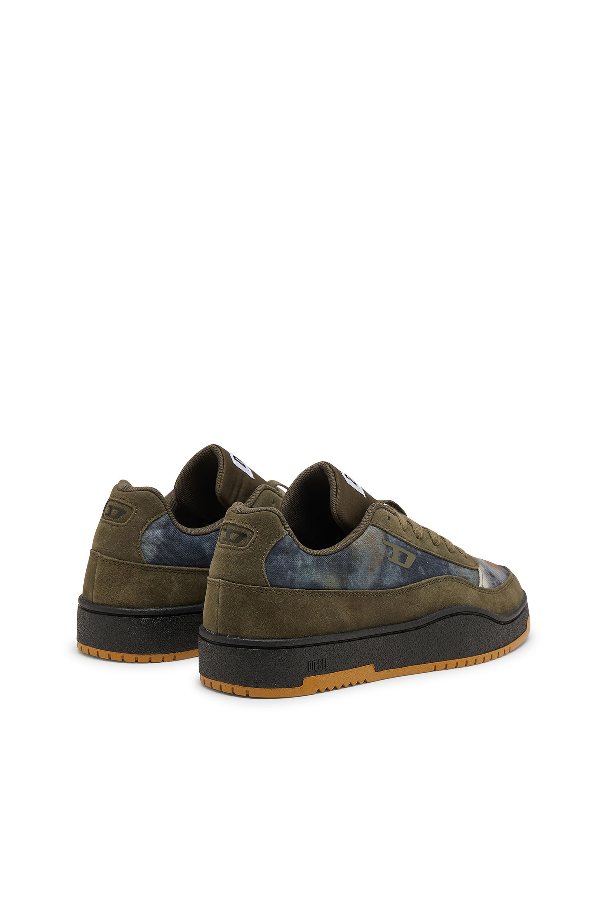 Diesel - S-TRACKER-D LOW, Man's S-Tracker-D leather lace-up shoes in Green/Blue - 3