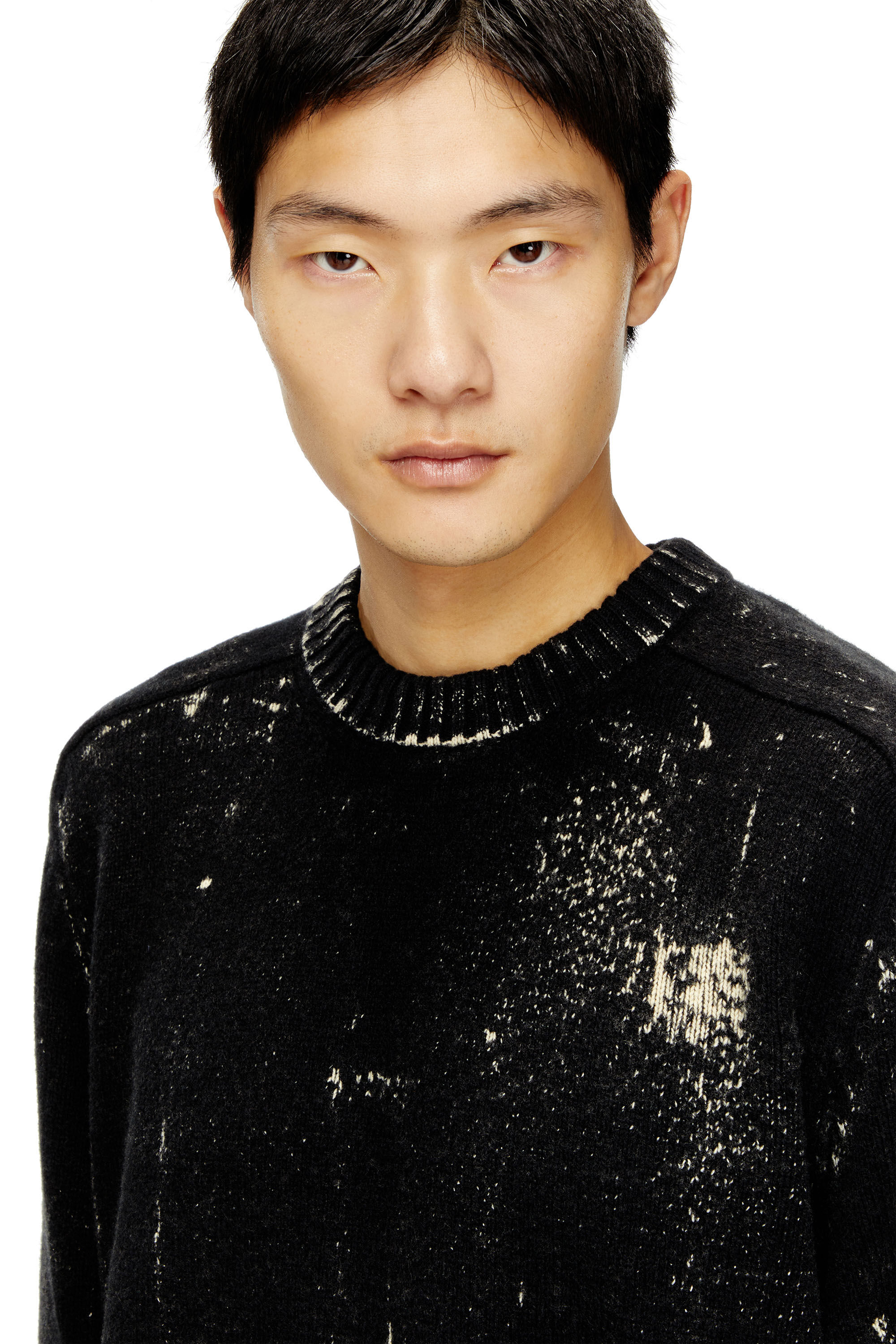 Diesel - K-MAXENSE, Man's Distressed jumper in wool blend in Black - 5