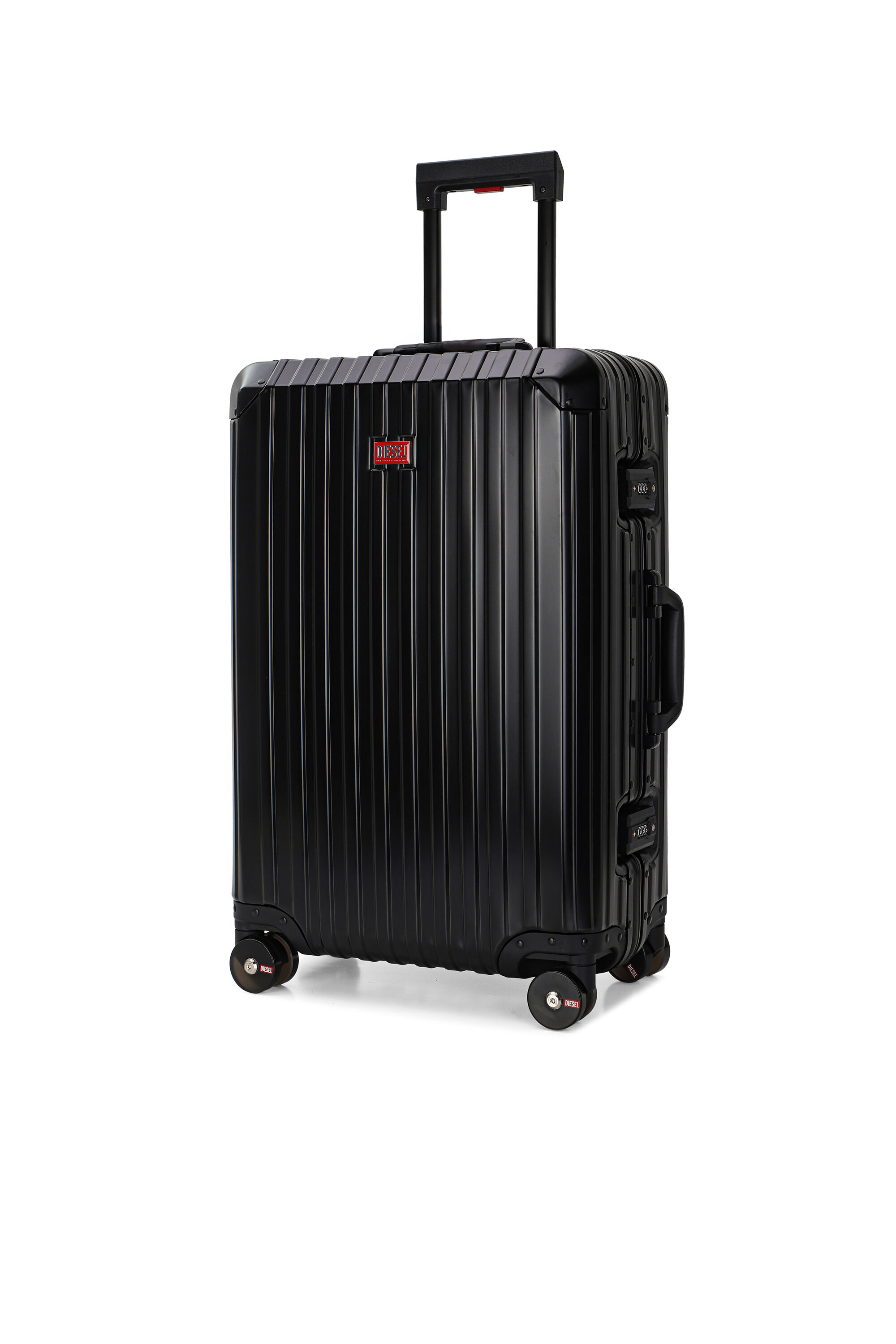 Diesel - DIESEL ALUMINUM TROLLEY- DSL002, Unisex's Aluminum suitcase size M in Black - 5