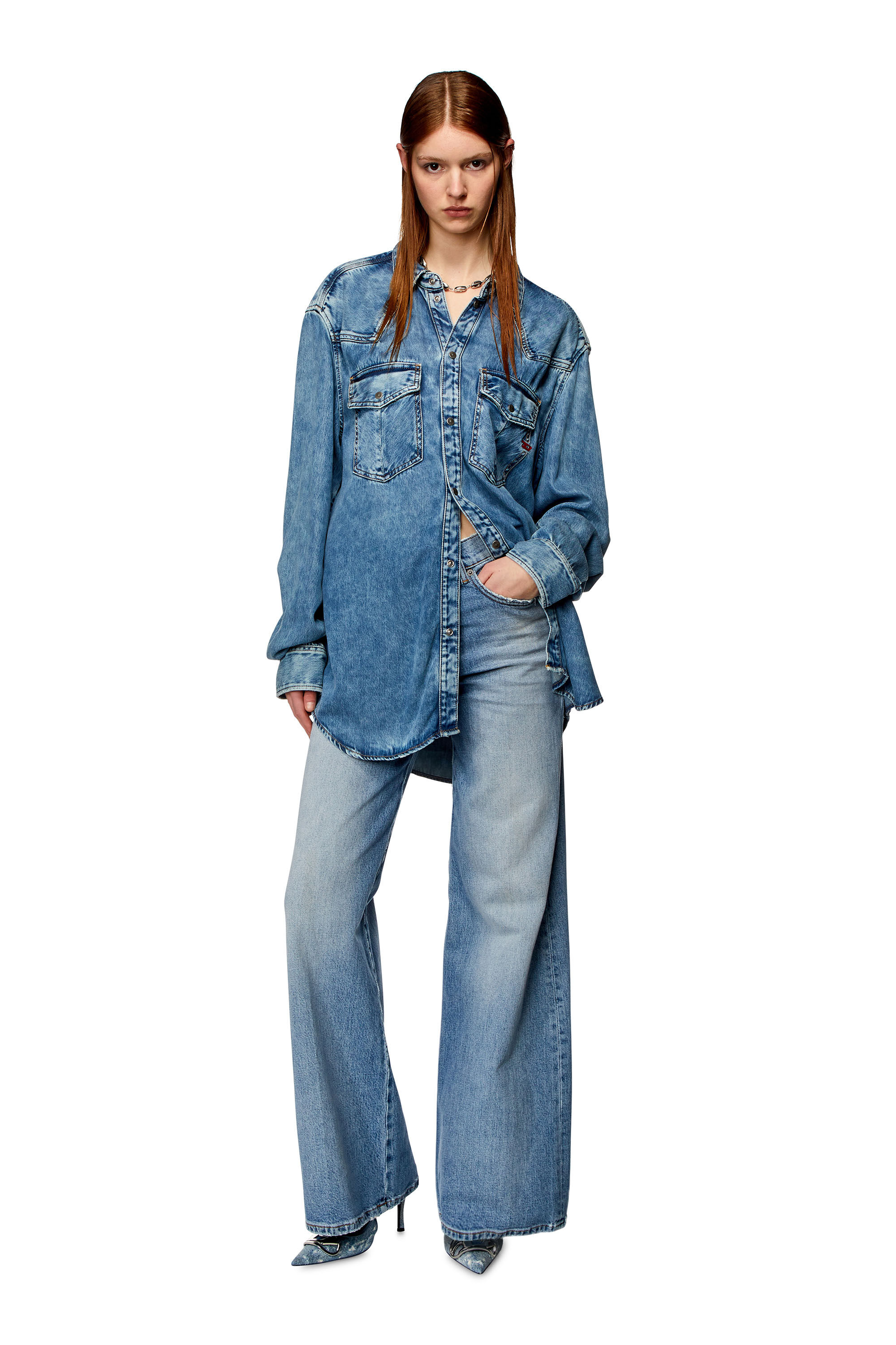 Diesel - Woman Bootcut and Flare Jeans 1978 D-Akemi 0DQAD, Light Blue - Image 4