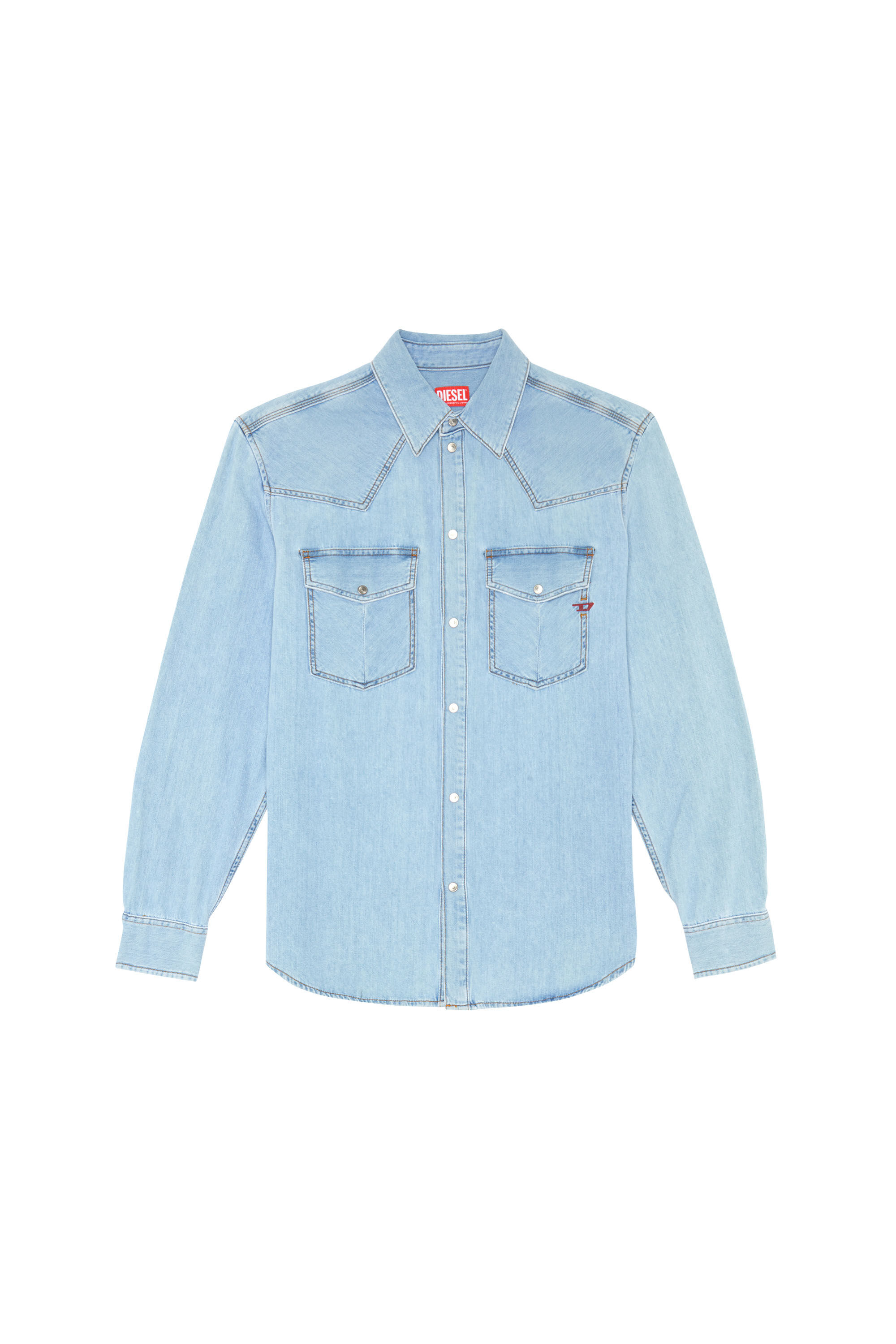 Diesel - D-OCEAN WESTERN SHIRT, Medium blue - Image 2