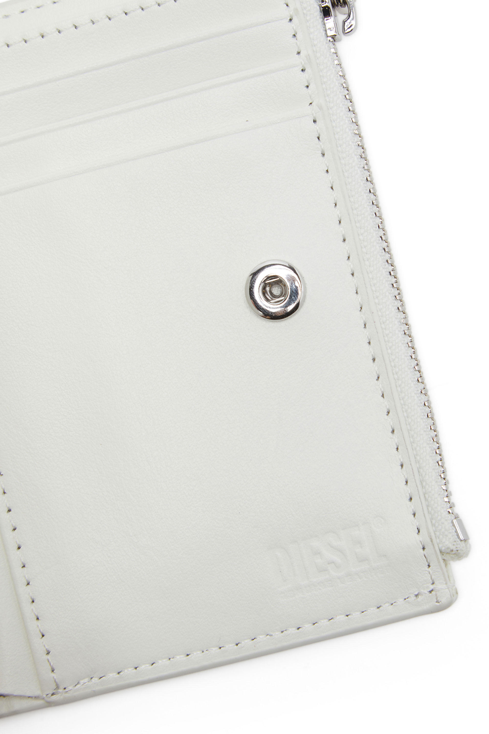 Diesel - 1DR-FOLD BI-FOLD ZIP II, Woman Small leather wallet with embossed logo in White - Image 4