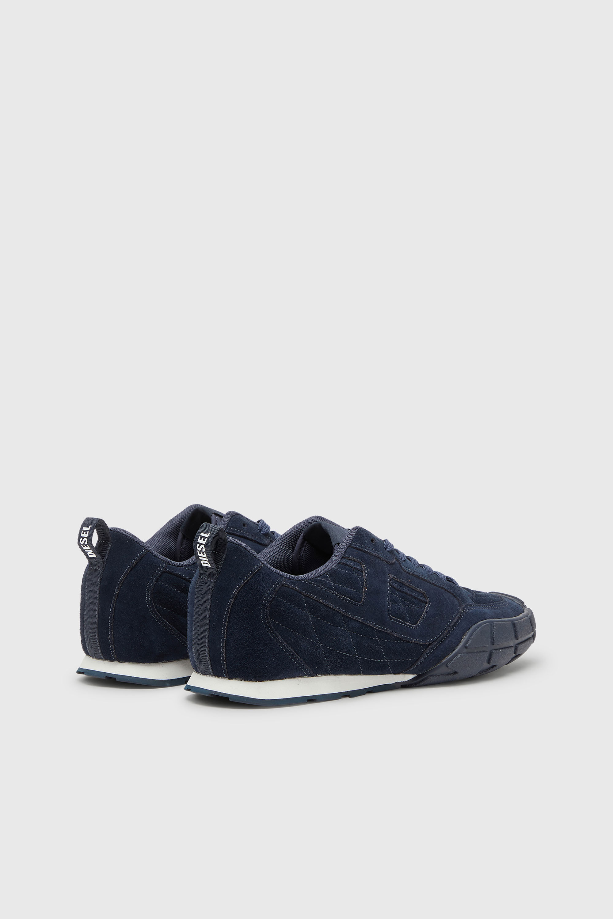 Diesel - S-PAGODHA LOW, Man's S-Pagodha-Quilted suede sneakers in Dark Blue - 3