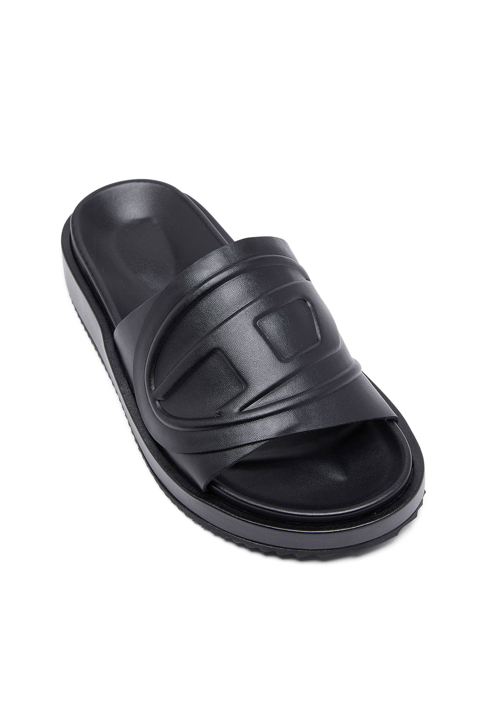 Diesel - SA-SLIDE D OVAL W, Woman Sa-Slide D-Slide sandals with Oval D strap in Black - Image 4