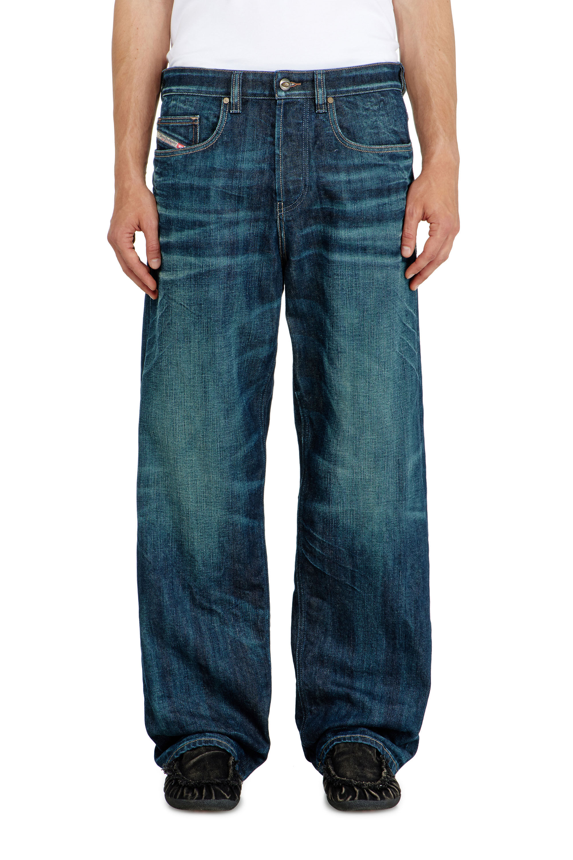 Diesel - Man's Relaxed Jeans 2001 D-Macro 09Q04, Dark Blue - 4