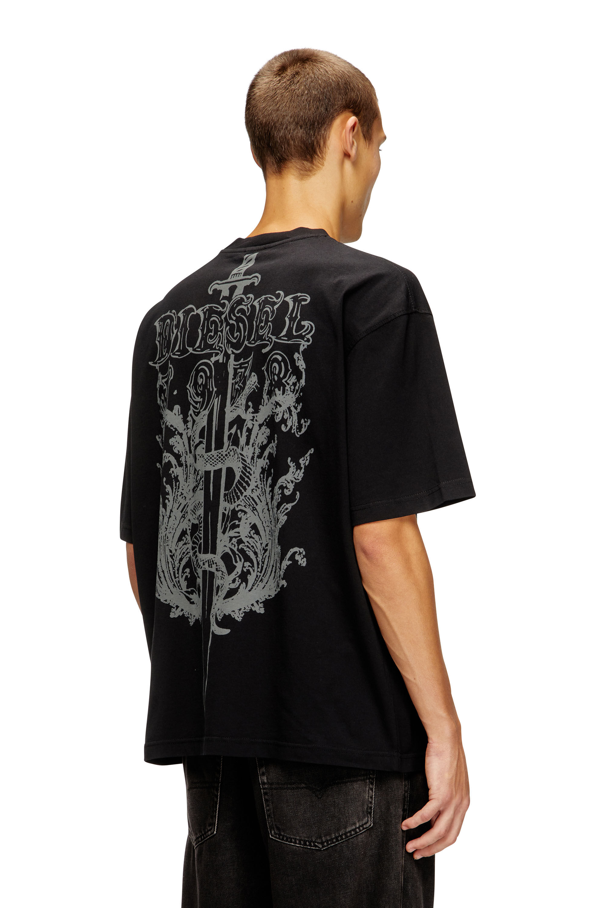 Diesel - T-BOGGY-T5, Man's Loose fit t-shirt with graphic print and logo in Black - 2