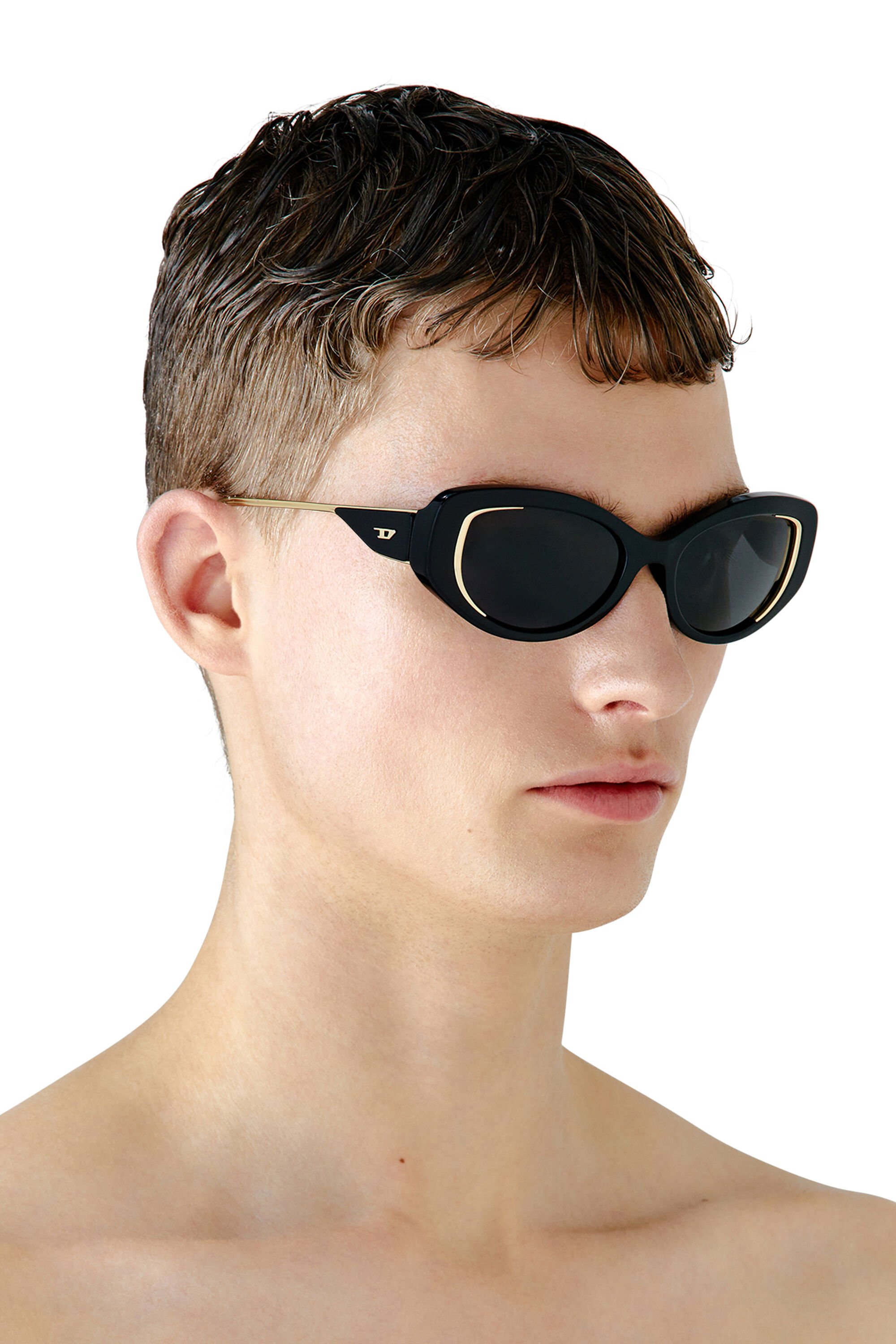 Diesel - 0DL2001, Unisex Cat-eye style sunglasses in Black - Image 4
