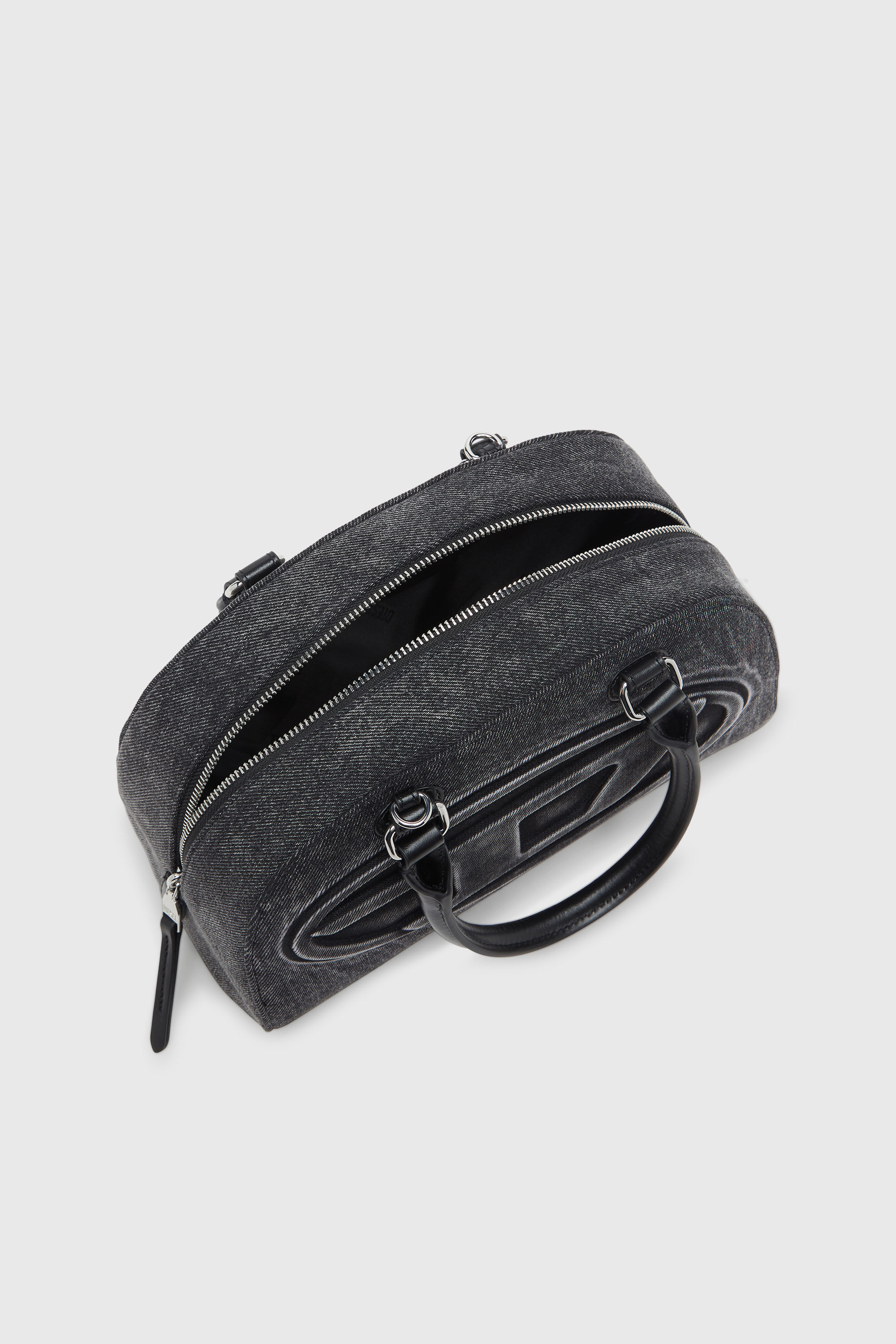 Diesel - 1DR DOME TOP HANDLE, Woman's 1DR Dome-Bowling bag in washed denim in Grey - 5