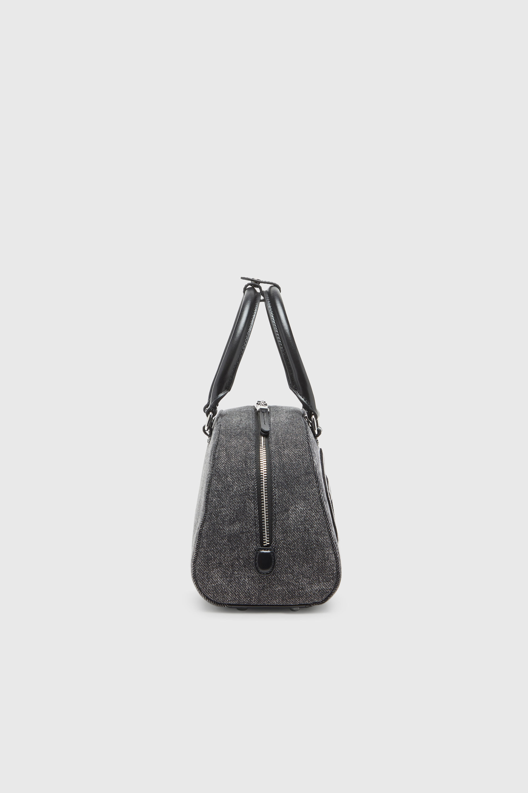 Diesel - 1DR DOME TOP HANDLE, Woman's 1DR Dome-Bowling bag in washed denim in Grey - 4