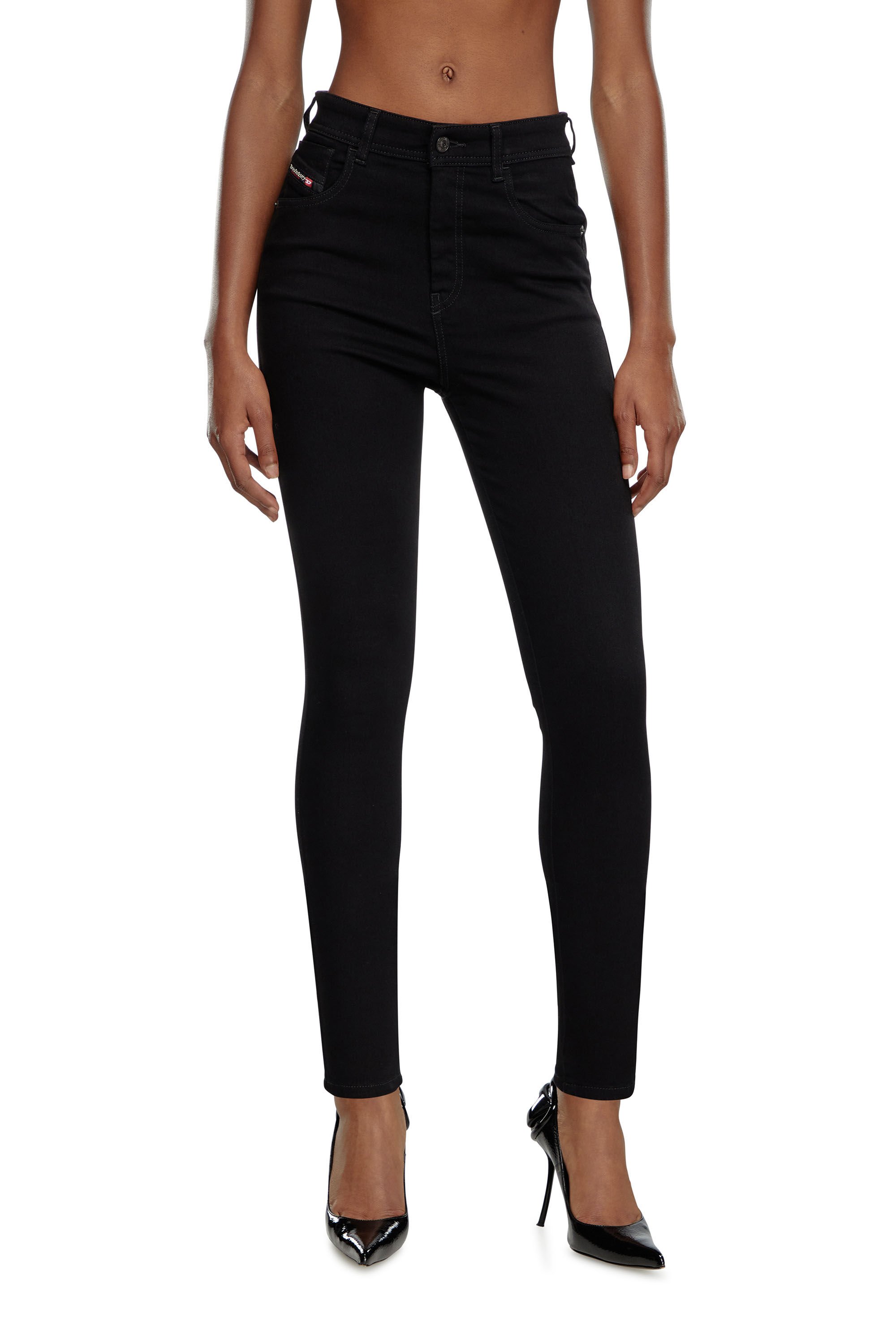 Diesel - Woman's Skinny Jeans 1984 Slandy-High 069EF, Black/Dark grey - 3