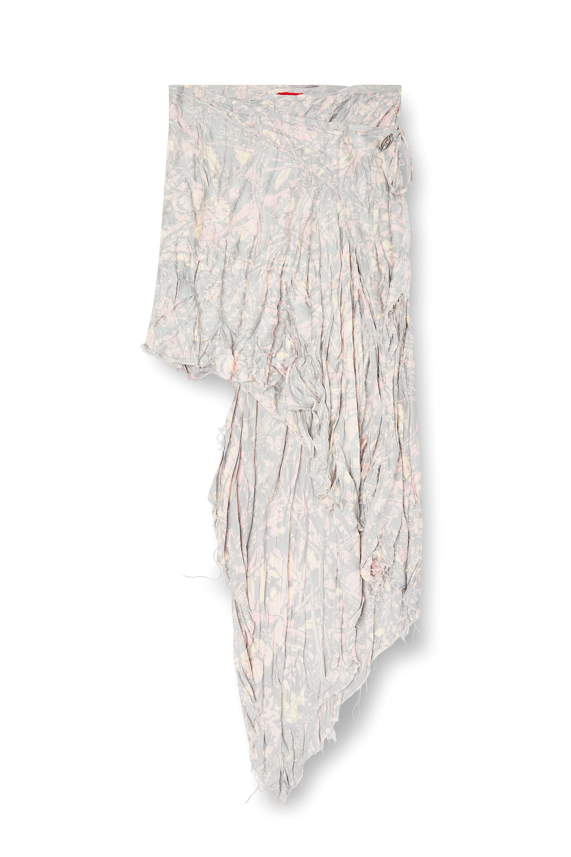 Diesel - O-PHELIA, Woman's Asymmetrical gathered skirt in Grey/Pink - 2