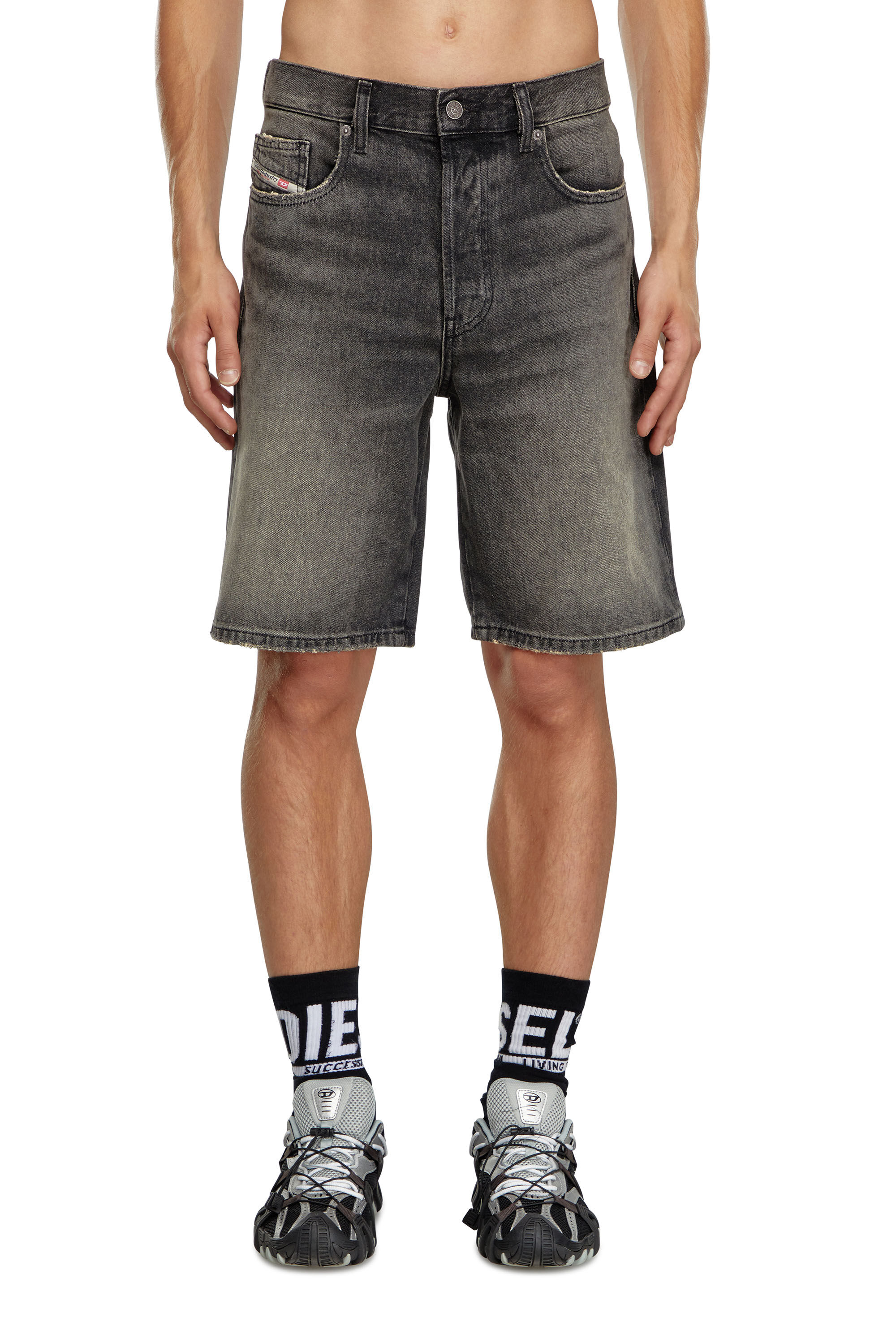 Diesel - REGULAR-SHORT, Man's Denim shorts in Black - 3