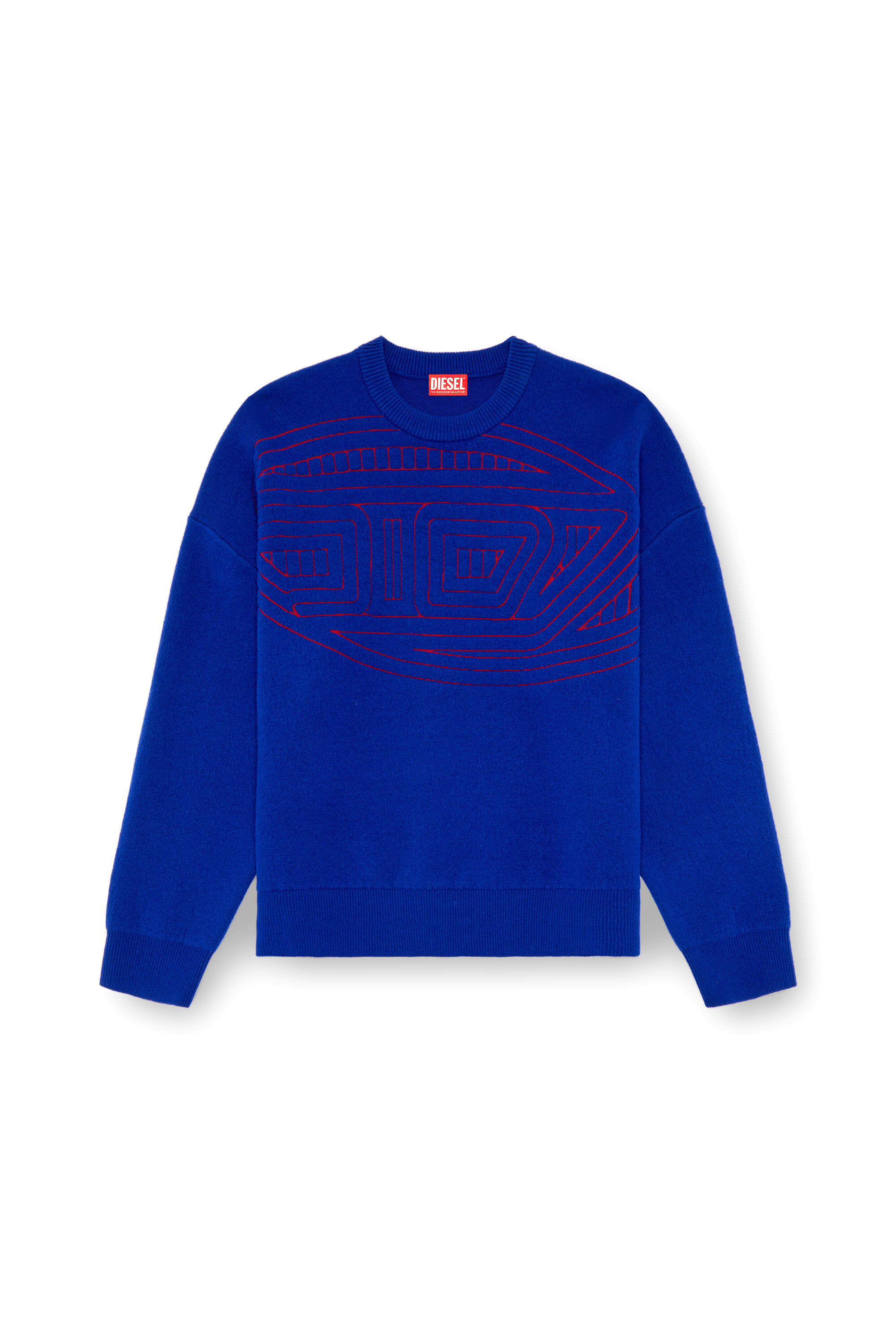 Diesel - K-RATIO, Man Wool-blend jumper with graphic logo in Blue - Image 2