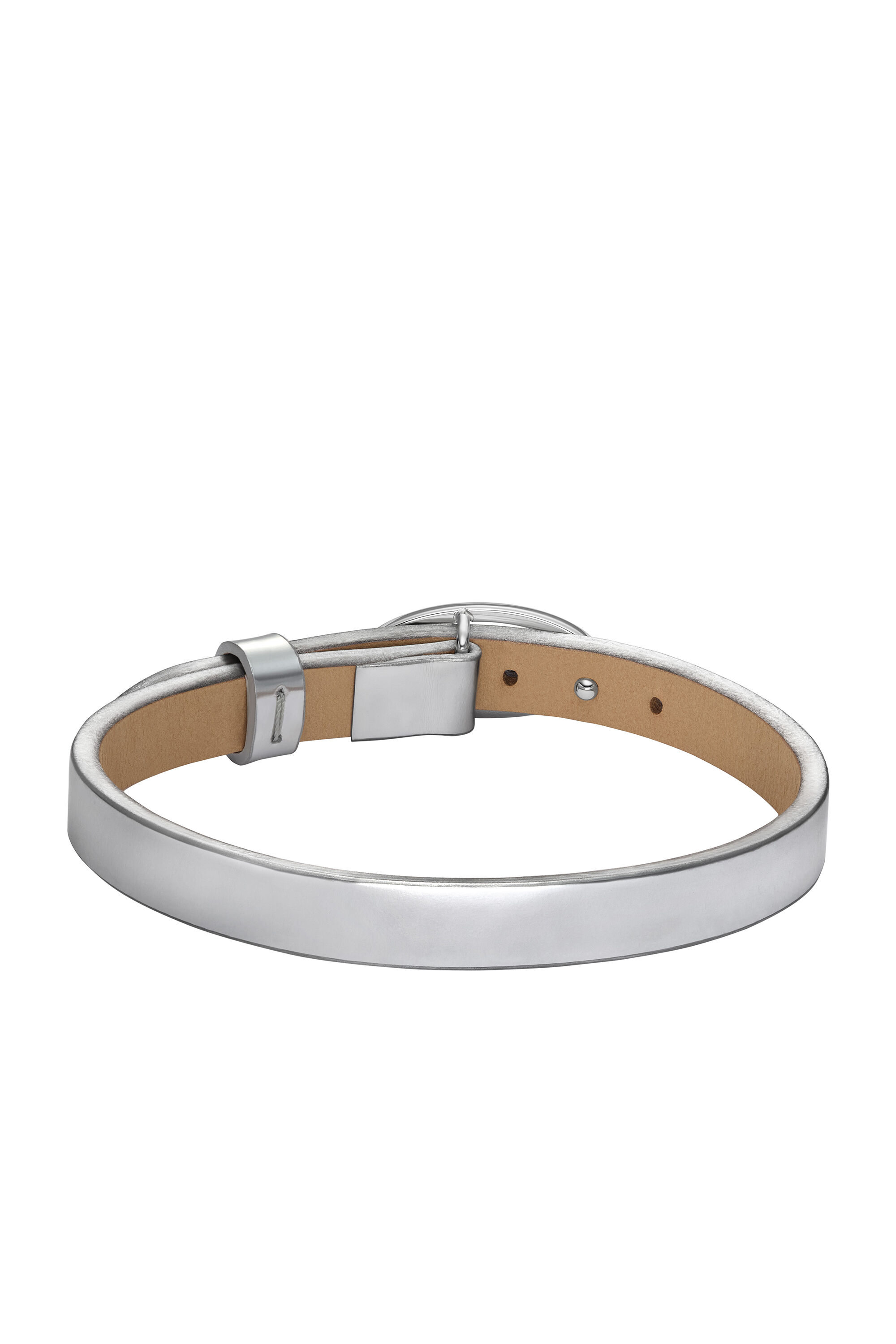 Diesel - DX1518040, Unisex's Silver Leather Stackable Bracelet in Silver - 2