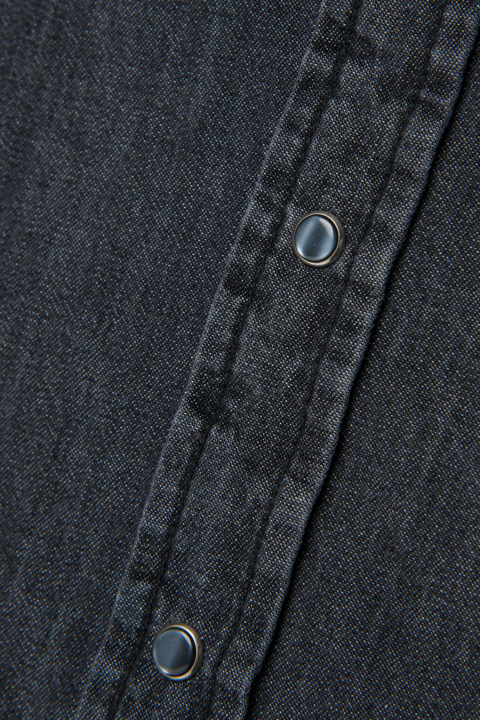 Diesel - CSIMPLY-OVER, Man's Denim shirt with snap buttons in Black/Dark grey - 4