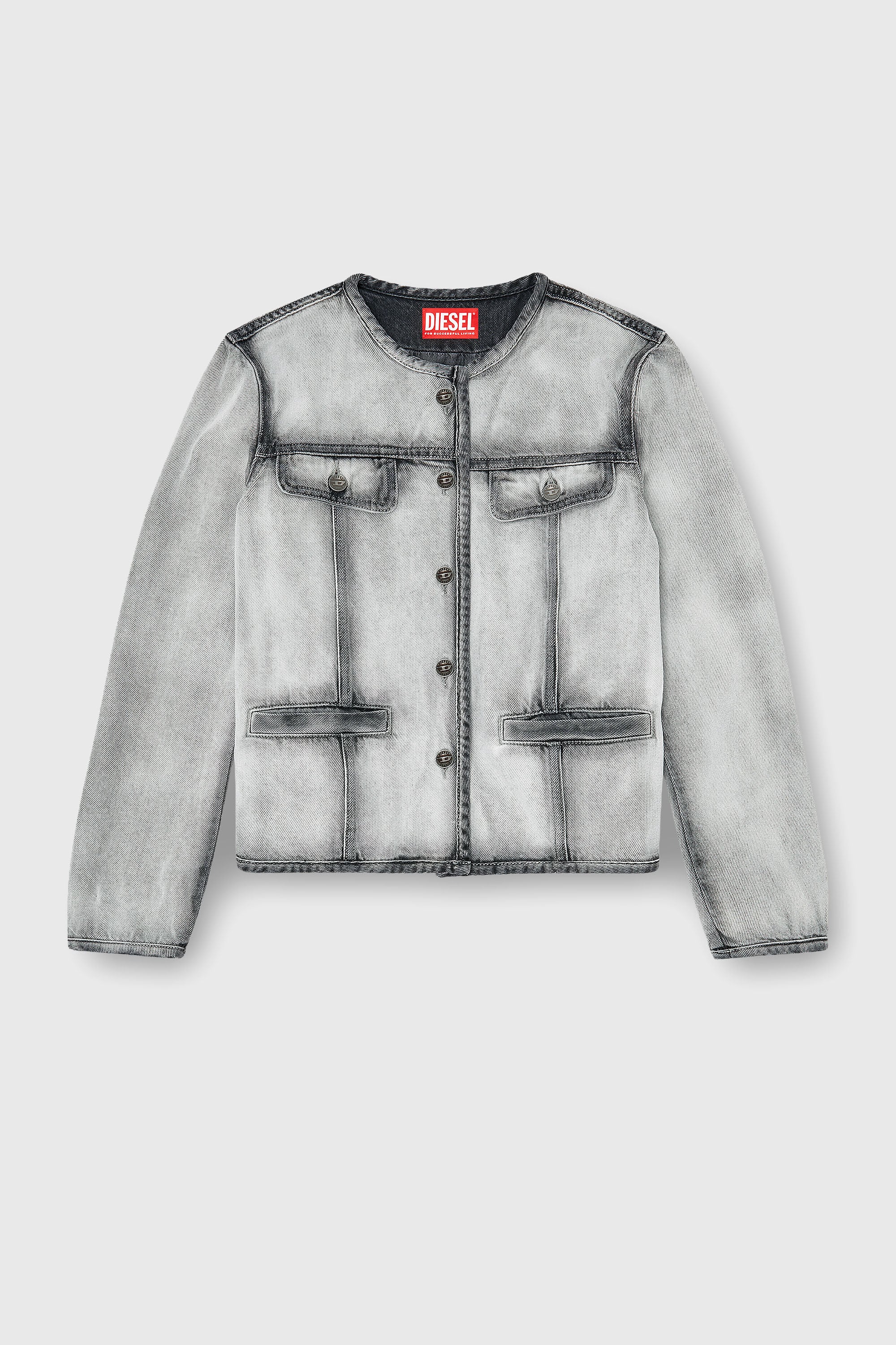 Diesel - DE-GRAFY-FSI, Woman's Jacket in soft skeleton denim in Grey - 2