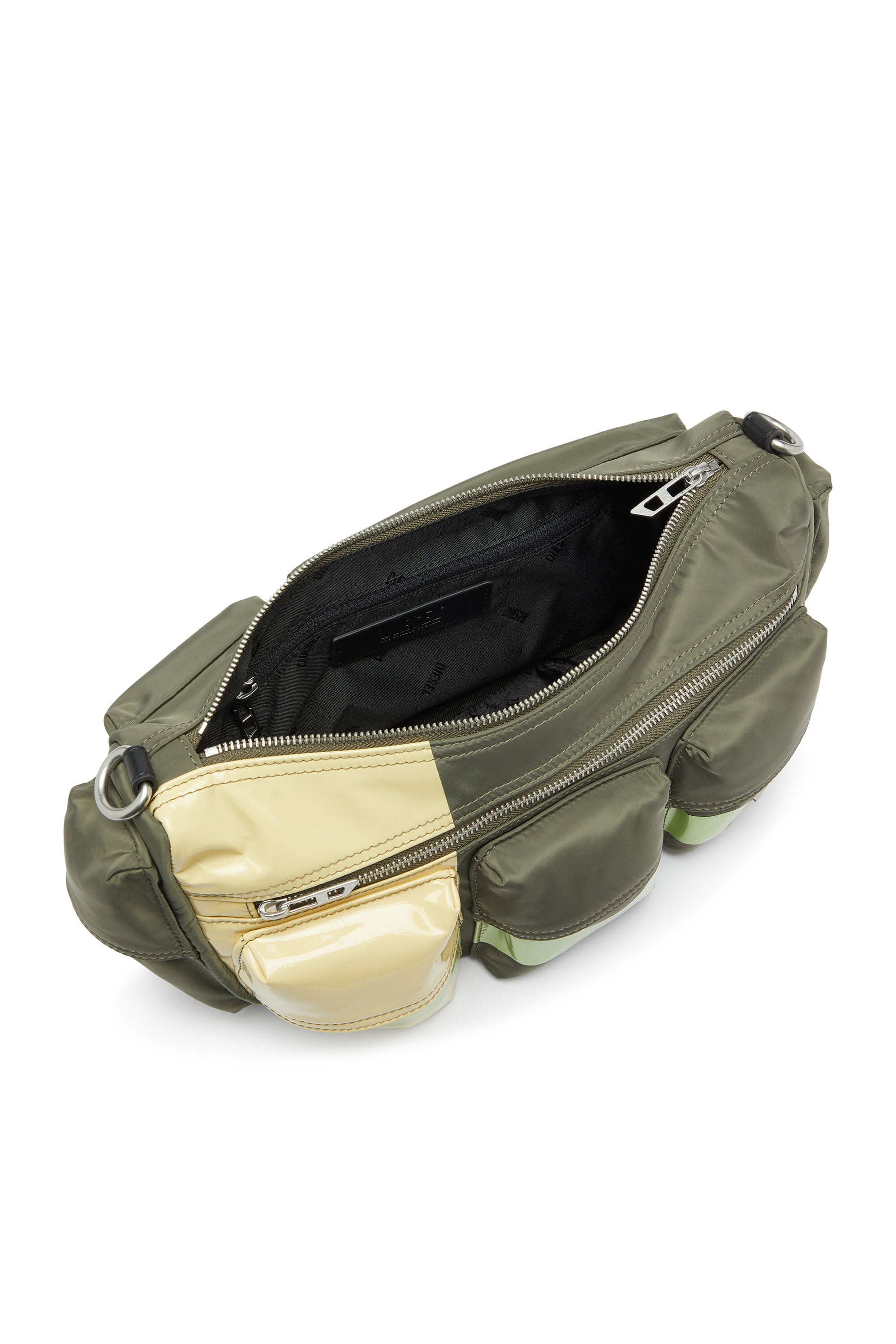 Diesel - MULTI-PKTS SHOULDER BAG X, Unisex's Multi-Pkts - Shoulder bag with color-block design in Green/Yellow - 3