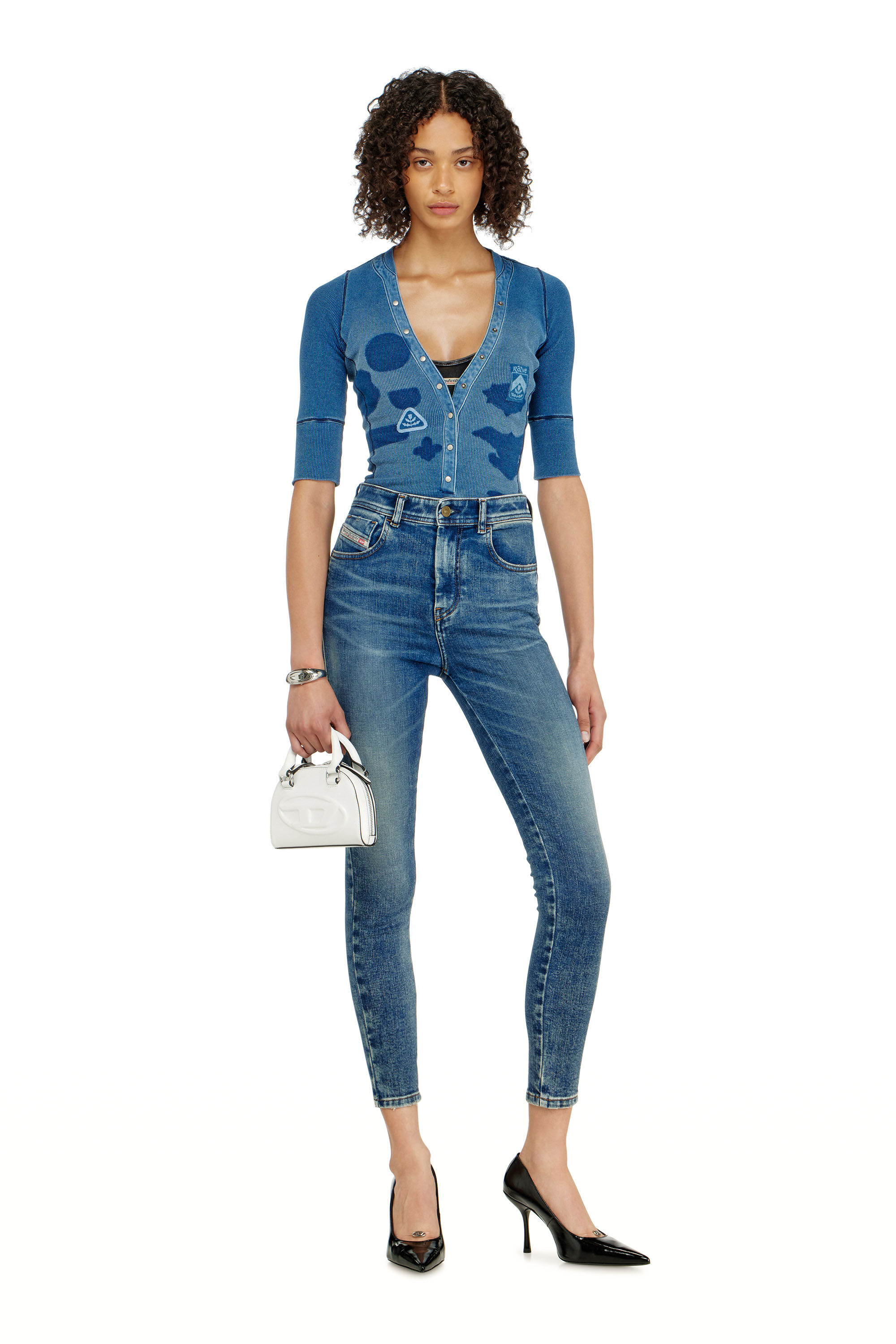 Diesel - Woman's Skinny Jeans 1984 Slandy-High 09P72, Medium blue - 1