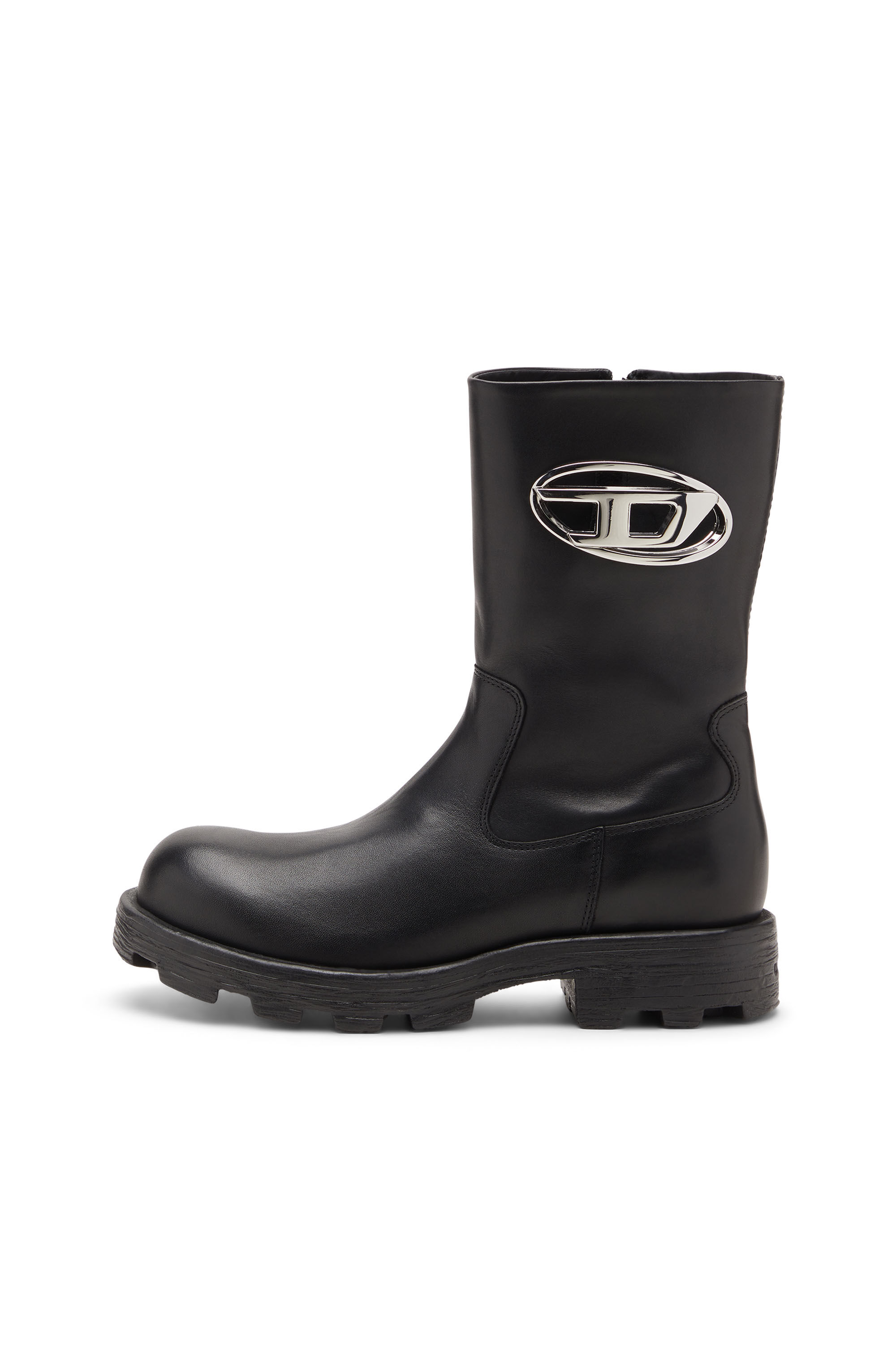 Diesel - D-HAMMER BKR D W, Woman's D-Hammer-Biker boots in shiny leather in null - 7